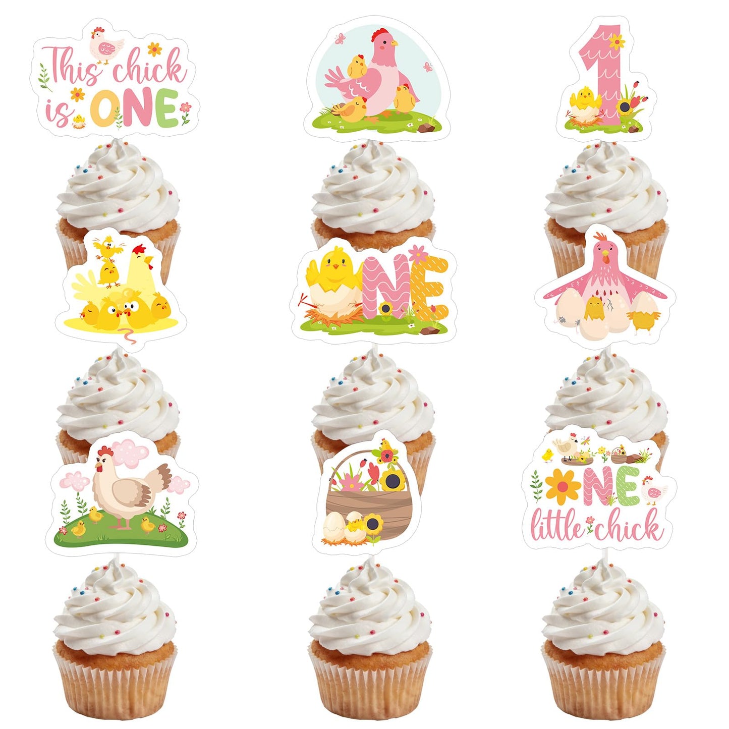 Baseball Birthday Party Decorotions - 24 PCS Ice Cream Drip Baseball Theme Cupcake Toppers, Boys Girls Sports Birthday Party Decorotions Supplies BST326L