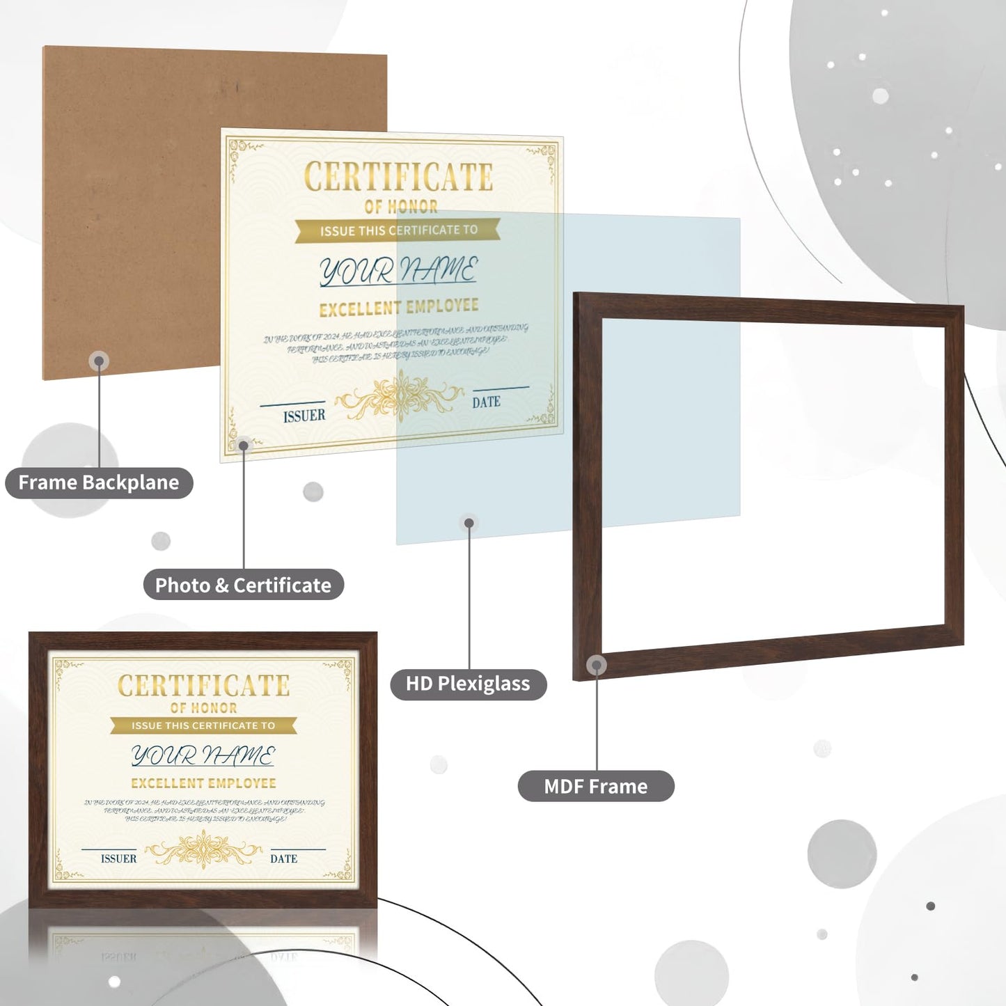 CRUGLA 8.5x11 Picture Frame Set of 11 N26