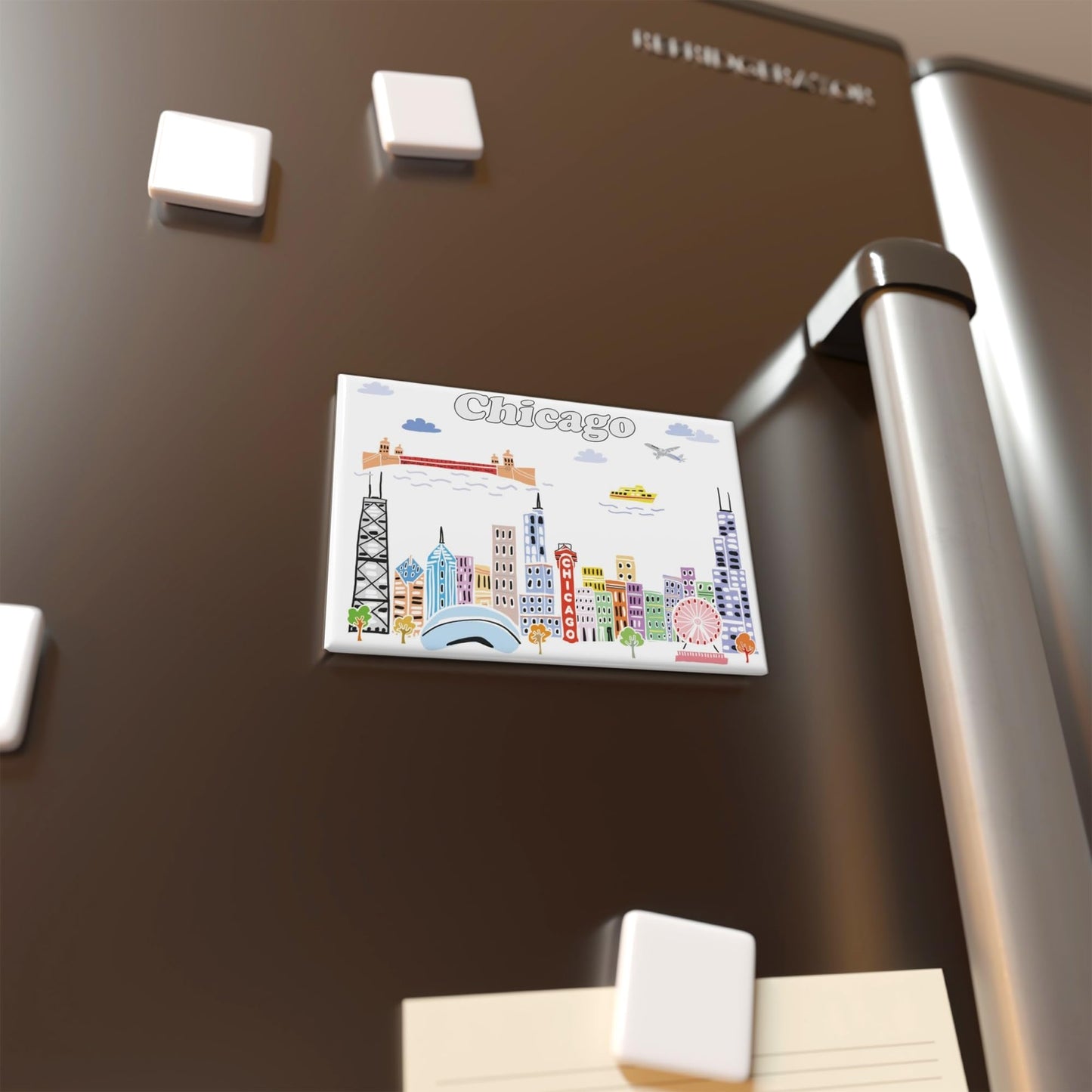 City Themed Artwork Magnet Collection by Beary Blu - Designed in The USA, Collectible Souvenirs Gifts 2.5" x 3.5" (Dallas) BST220