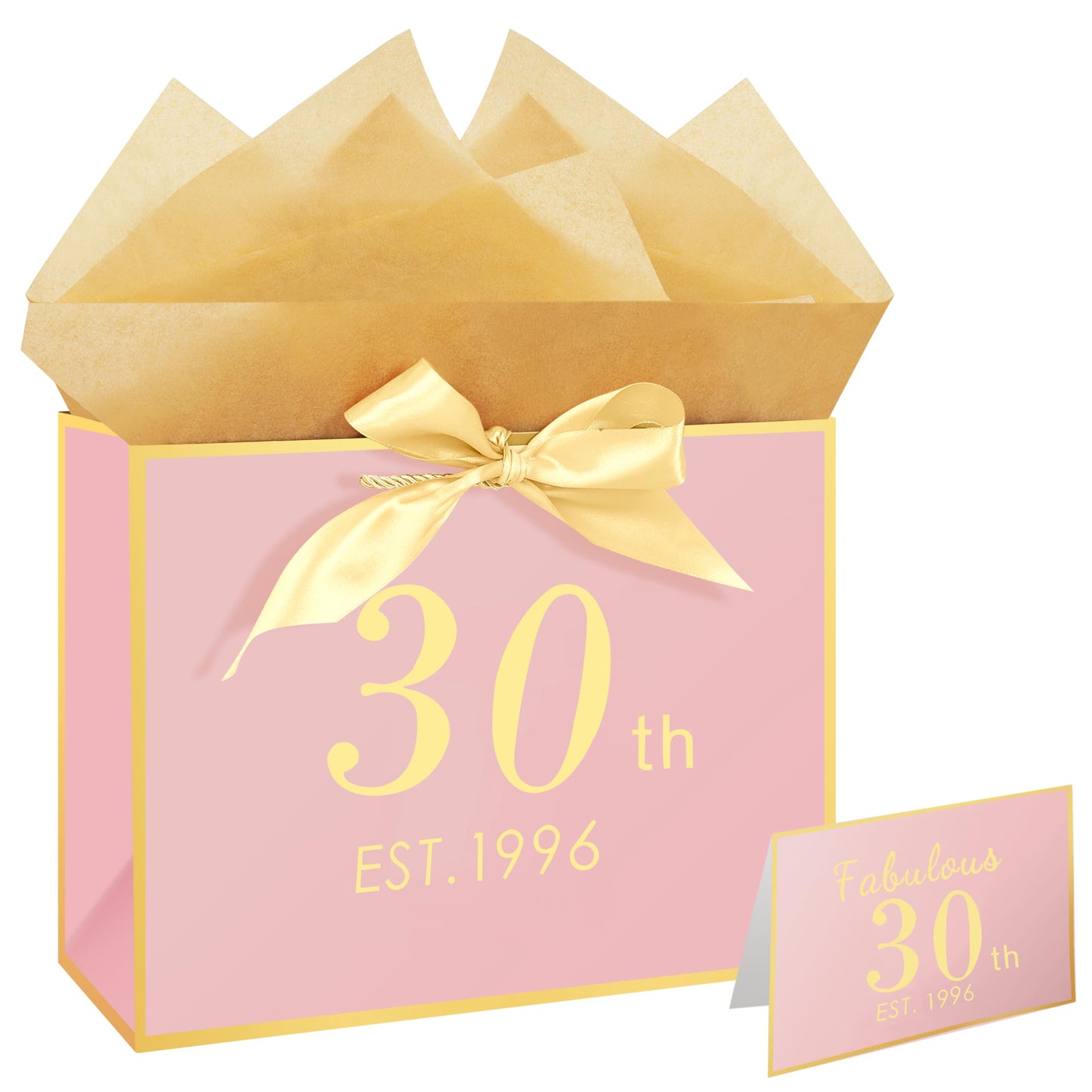 Eaureum Personalized Initial A Gift Bags for Girls Women, 13" Pink Initial A Gift Bags for Birthday Wedding Holidays Party Decorations for Her Girls Women Daughter Granddaughter Friends Wife BST326L