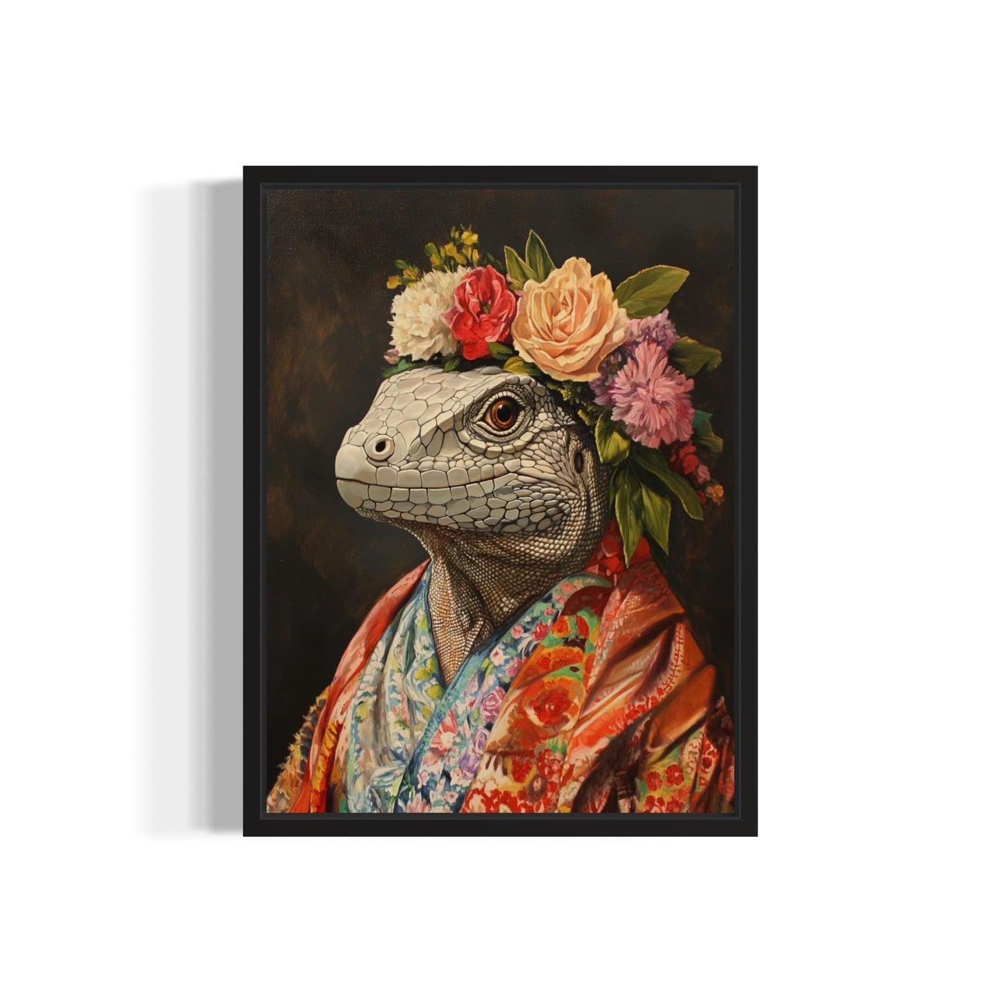 Moose Flower Head Unframed Wall Art Print Poster, Kimono Bathroom Dressing Room Decor Posters Prints for Restroom Home Picture Painting Artwork Gallery 7 (Moose, 16 x 20 inches, Unframed) BST220