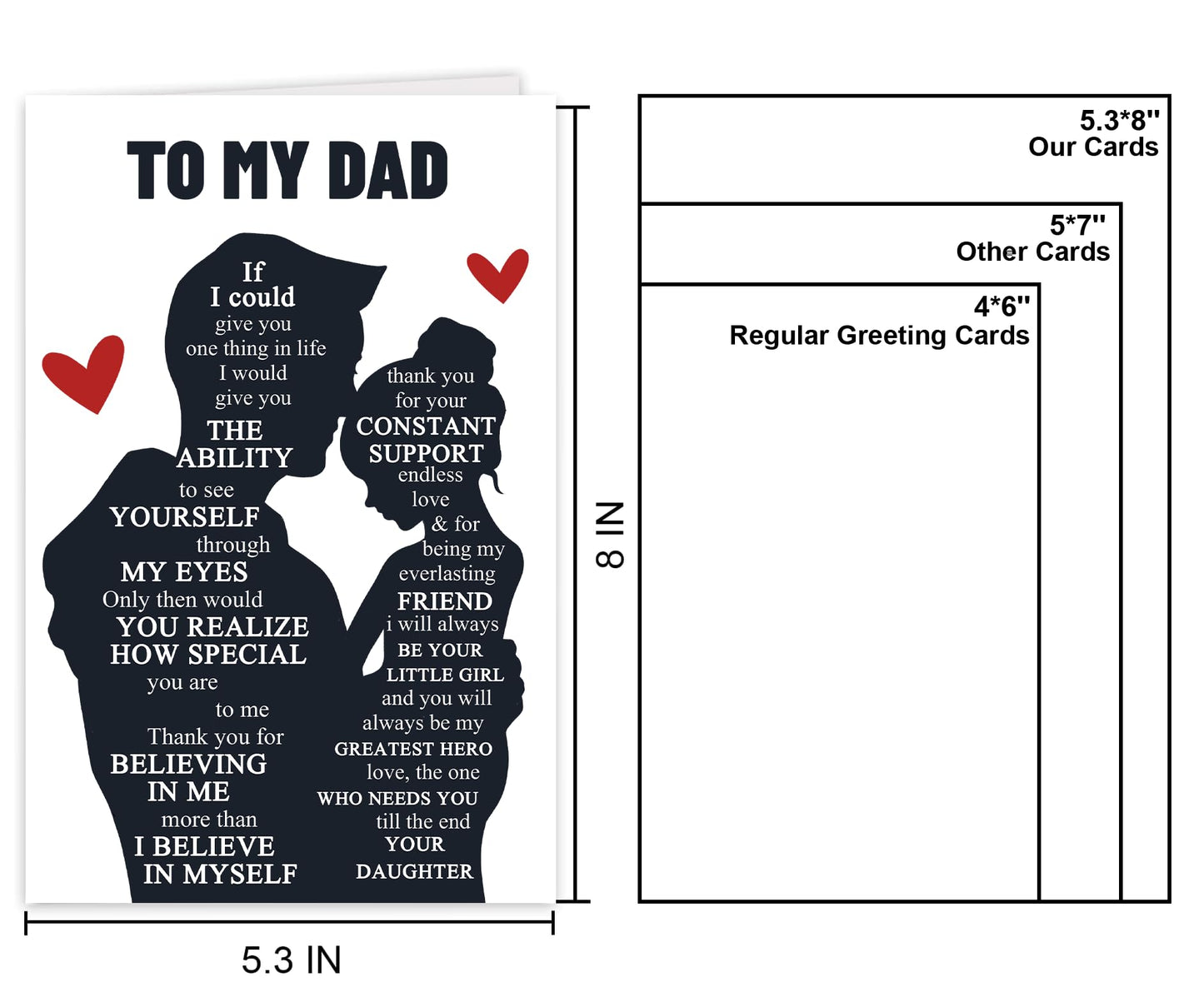 Funny Fathers Day Card for Dad Stepdad Bonus Dad Husband Grandpa, Humorous Happy Father's Day Card Gift from Son Daughter Grandson Granddaughter, Unique Fathers Day Card for Him BST202