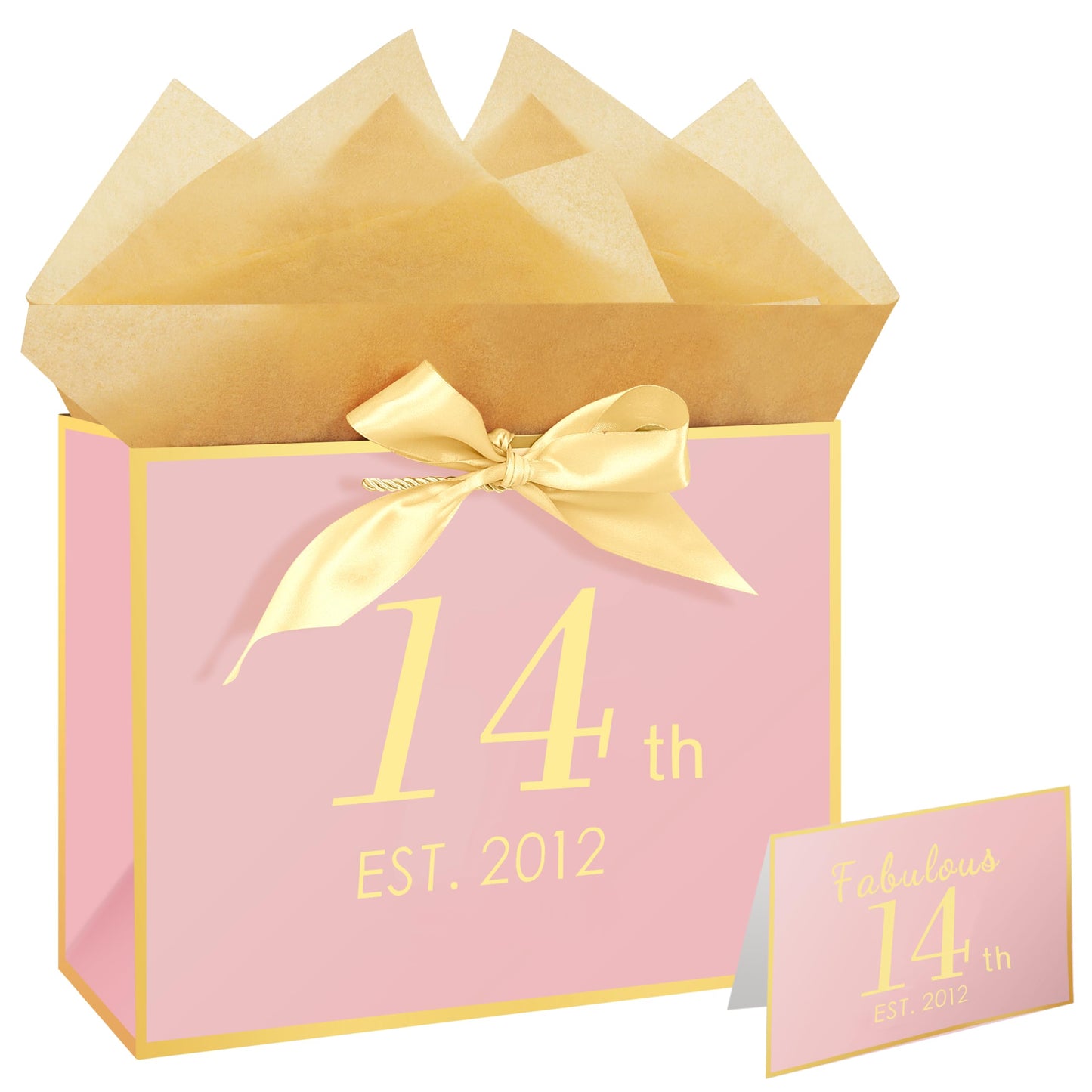 Eaureum Personalized Initial A Gift Bags for Girls Women, 13" Pink Initial A Gift Bags for Birthday Wedding Holidays Party Decorations for Her Girls Women Daughter Granddaughter Friends Wife BST326L
