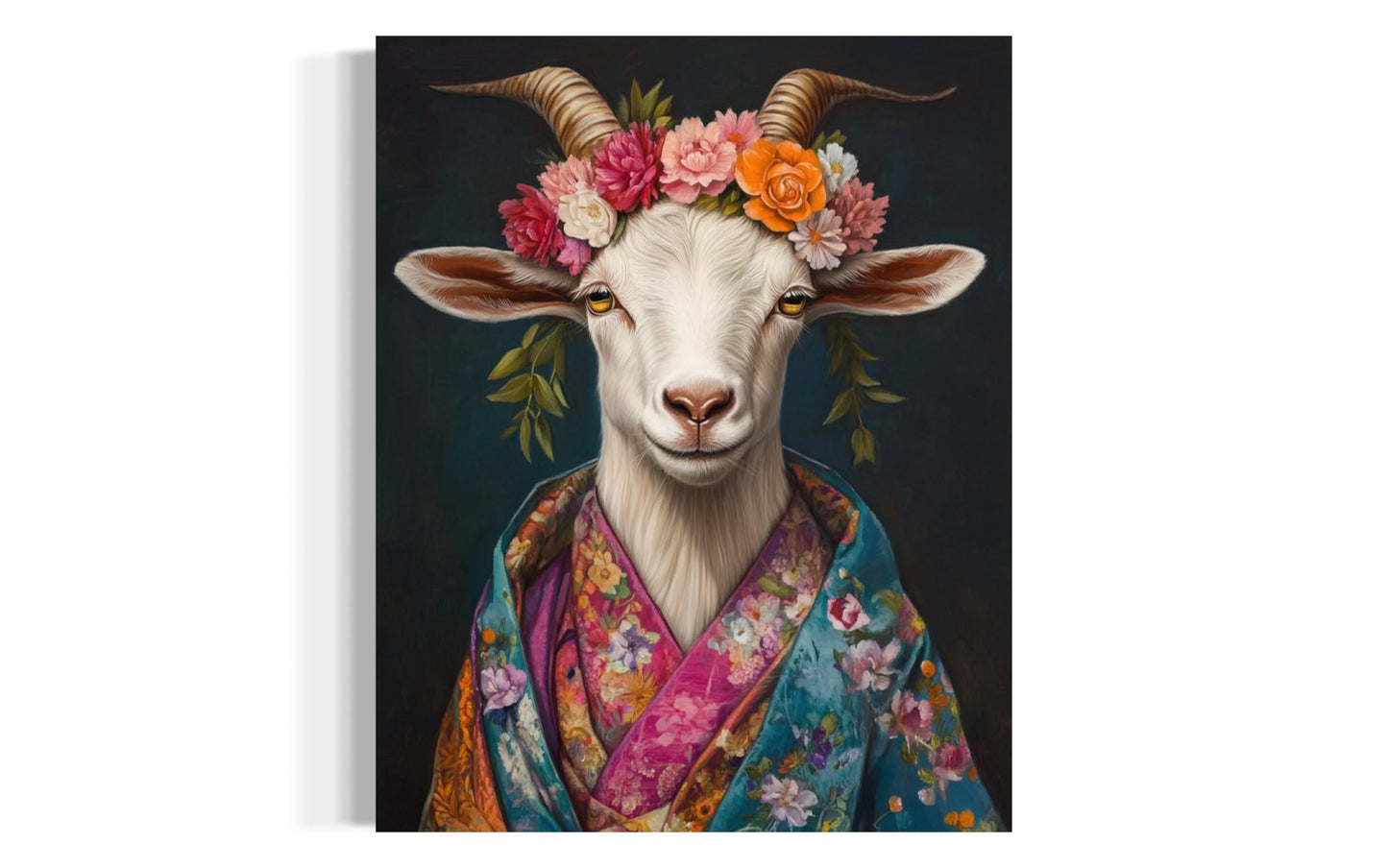 Moose Flower Head Unframed Wall Art Print Poster, Kimono Bathroom Dressing Room Decor Posters Prints for Restroom Home Picture Painting Artwork Gallery 7 (Moose, 16 x 20 inches, Unframed) BST220