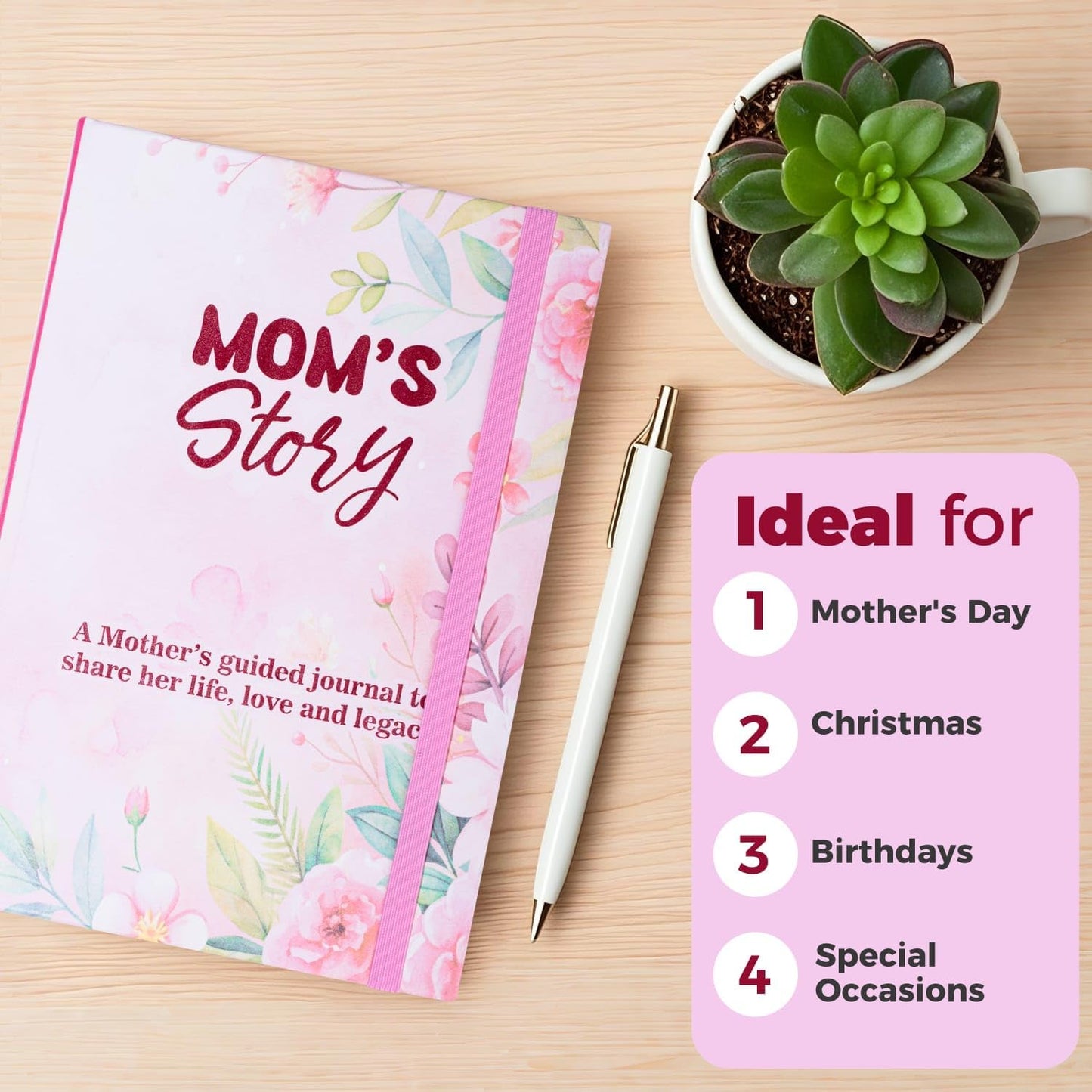 Mom, I Want To Hear Your Story Journal: Christmas Gifts For Moms Who Have Everything, Mom Book To Fill Out, Sentimental Birthday Gifts For Mother’s Day, Thanksgiving, From Son or Daughter WN420