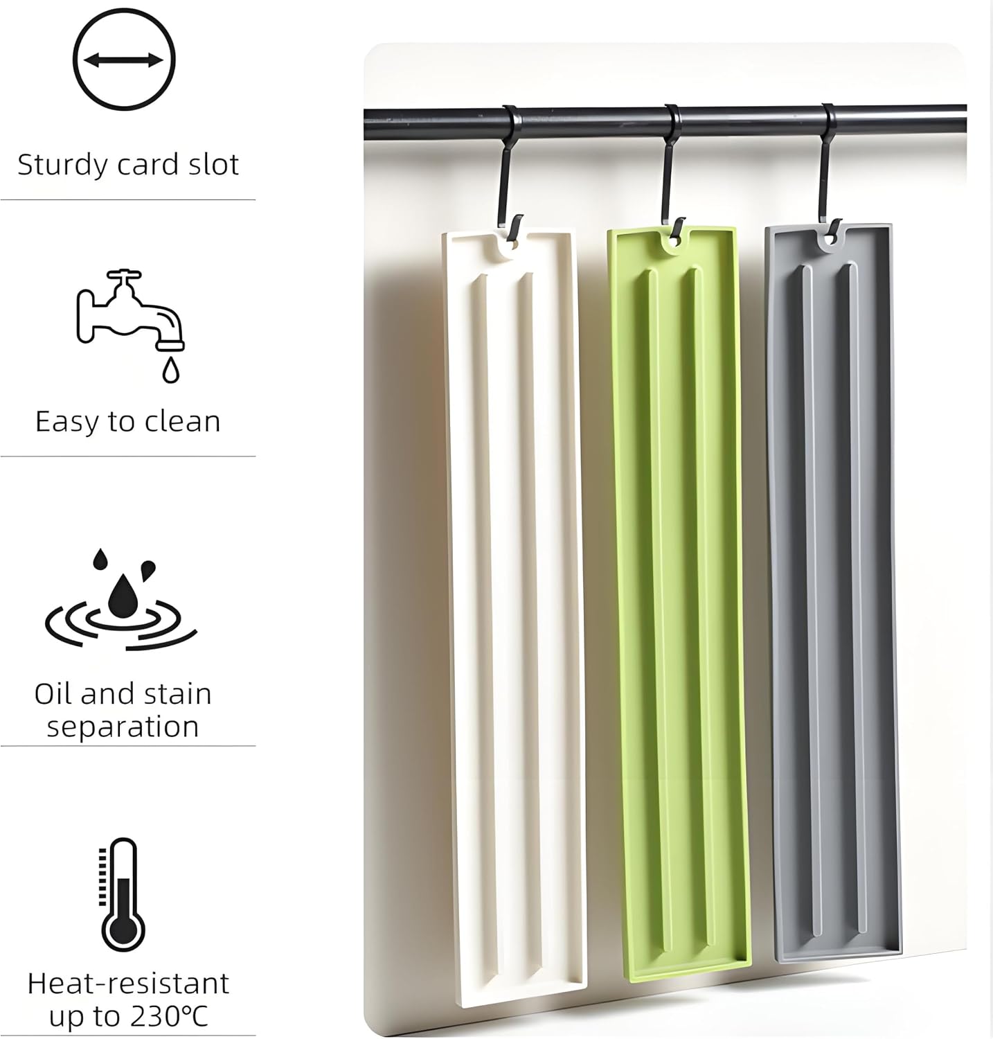 Pot Lid Holder, Food-Grade Silicone Kitchen Storage Pad for Cutting Board, Spatula, Cup and Spoon, Anti-Slip, Drip-Catching BST220