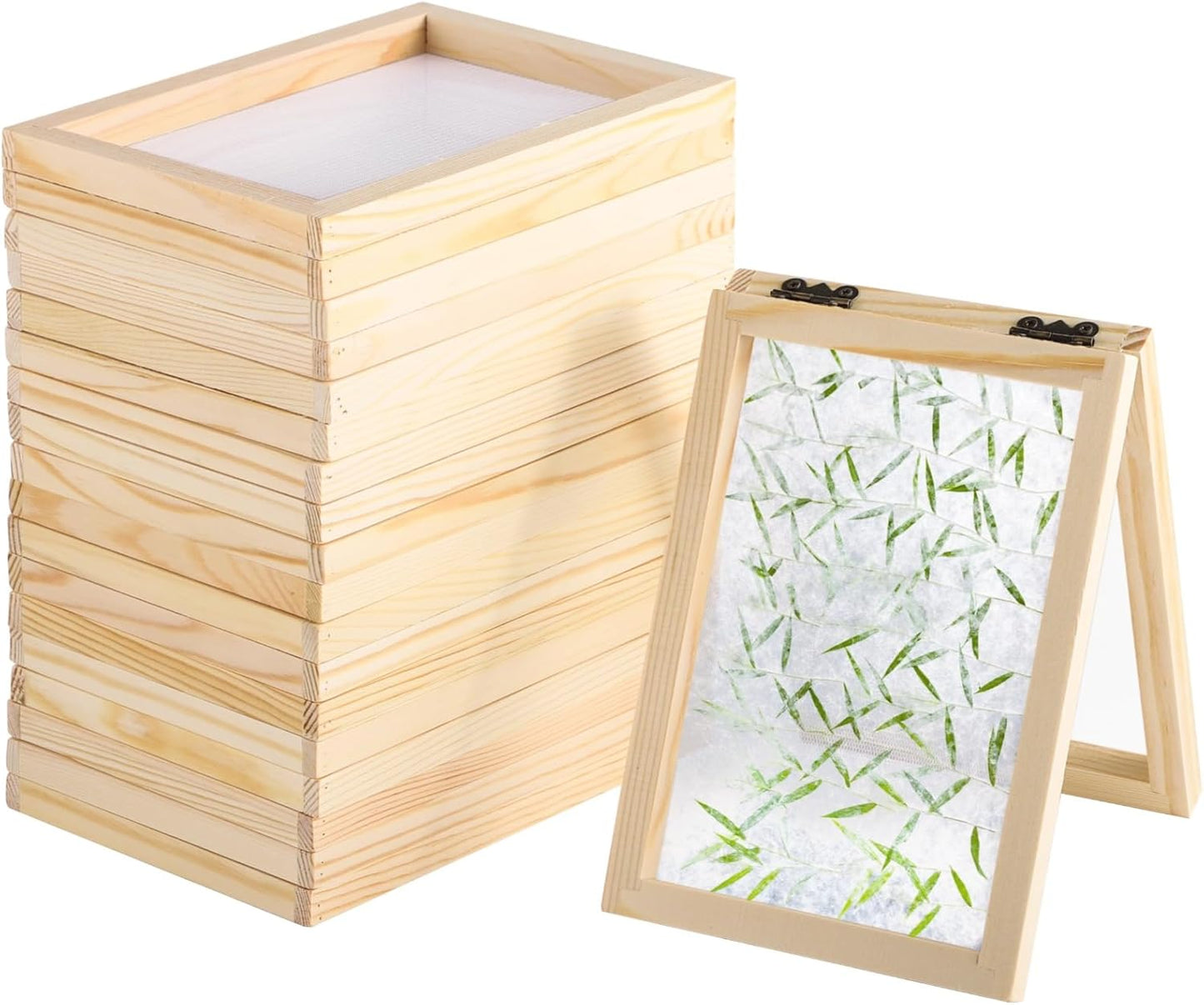 Homaisson 10 Pcs Paper Making Frame Kit - 5''x7'' Paper Making Screens N27