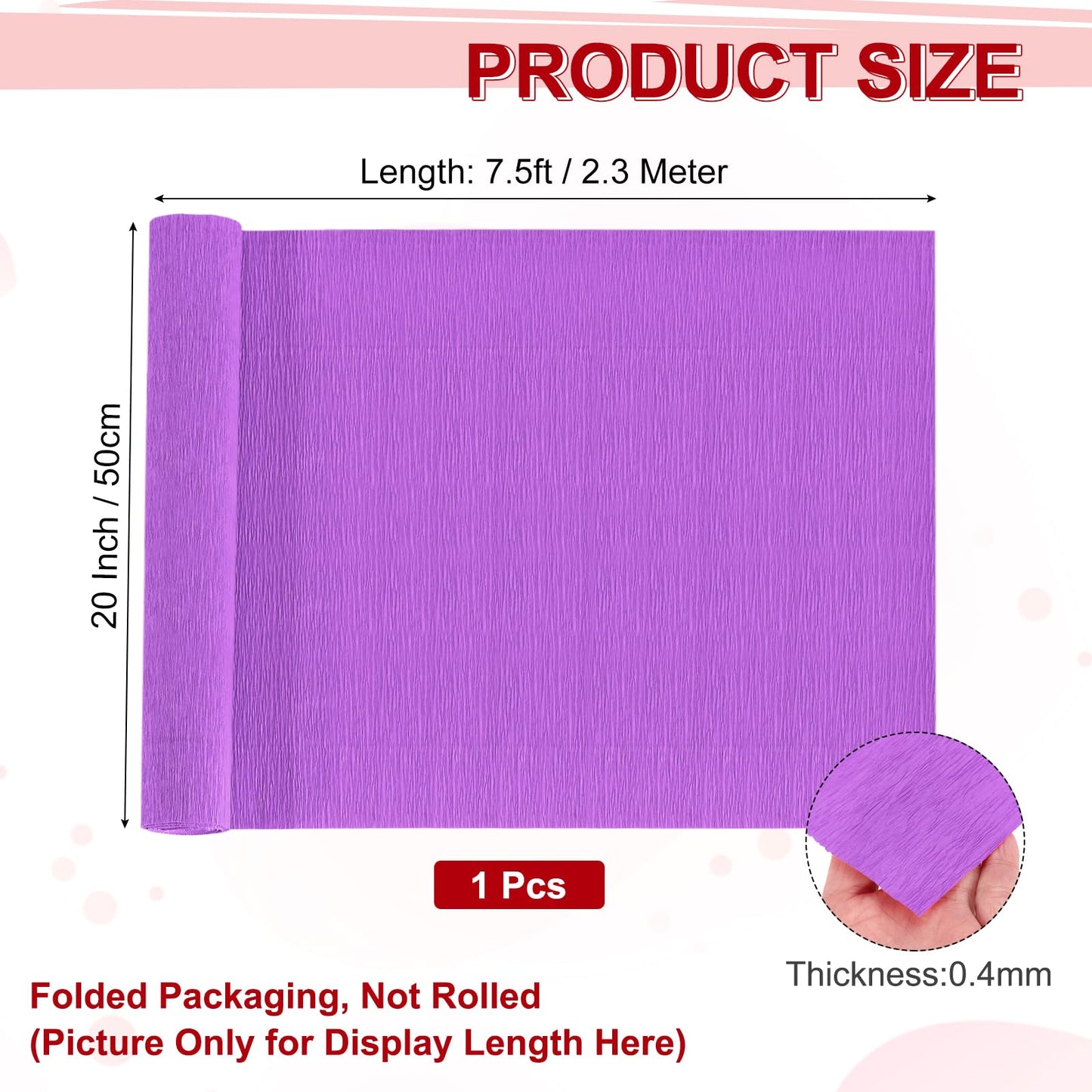 MECCANIXITY Crepe Paper Roll 7.5ft Long 20 Inch Wide for Wedding Ceremony Various Large Festivals Decoration, Light Champagne BST326L