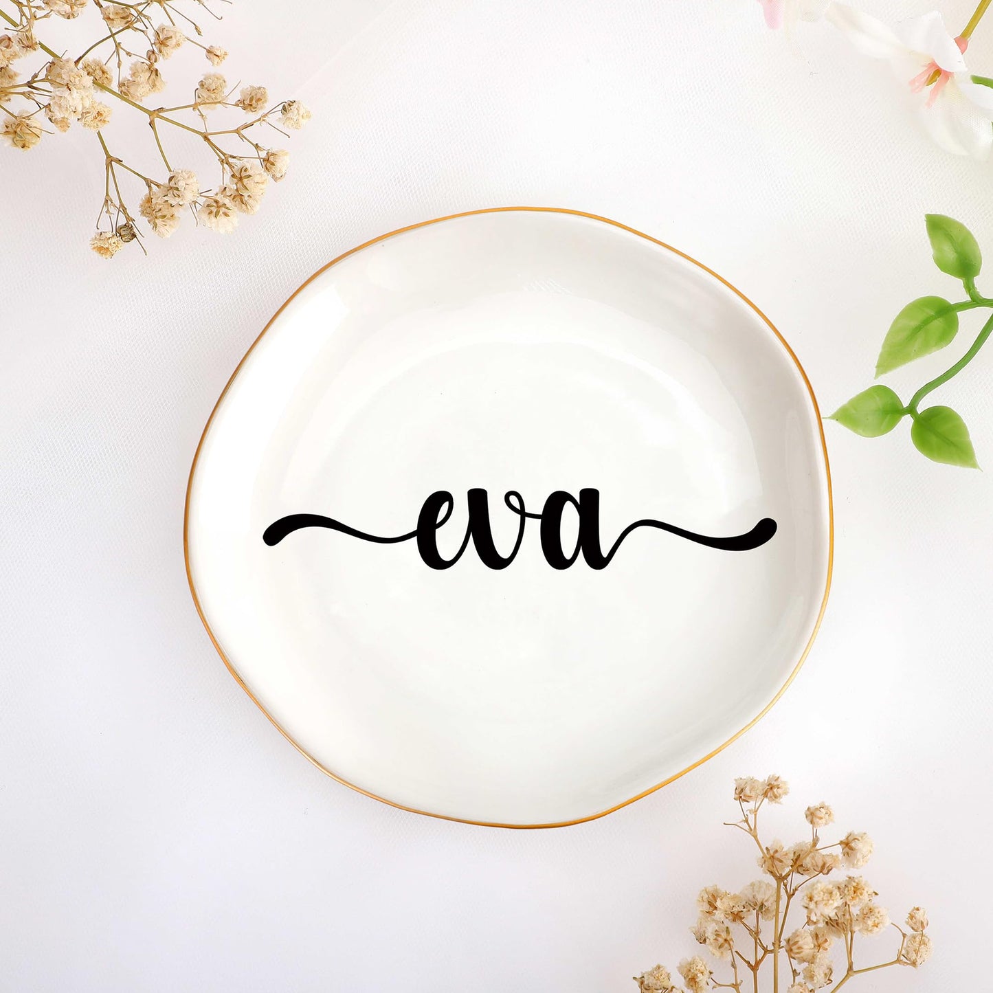 JoycuFF Initial B Ceramic Jewelry Tray, Bridesmaid Bride Gifts, Mothers Day Christmas Anniversary Engagement Birthday Gifts for Women Couples, Trinket Dish for Rings Earrings Necklaces Bracelets Keys BST202