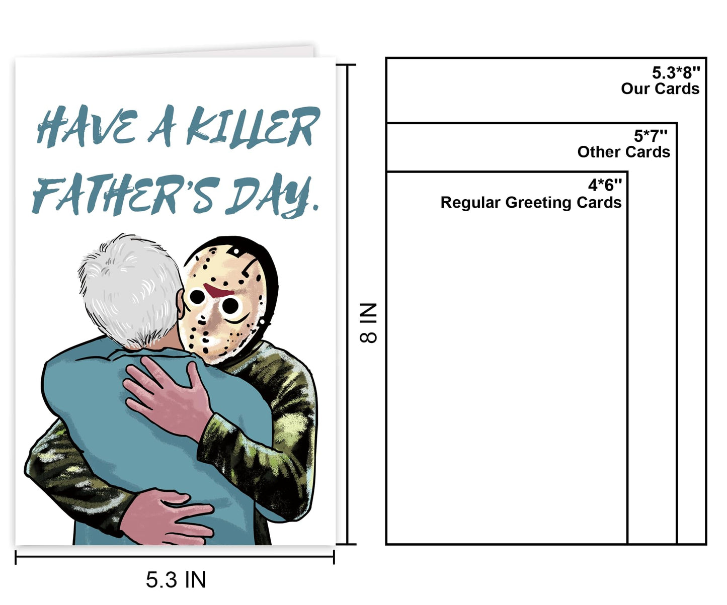 Funny Fathers Day Card for Dad Stepdad Bonus Dad Husband Grandpa, Humorous Happy Father's Day Card Gift from Son Daughter Grandson Granddaughter, Unique Fathers Day Card for Him BST202