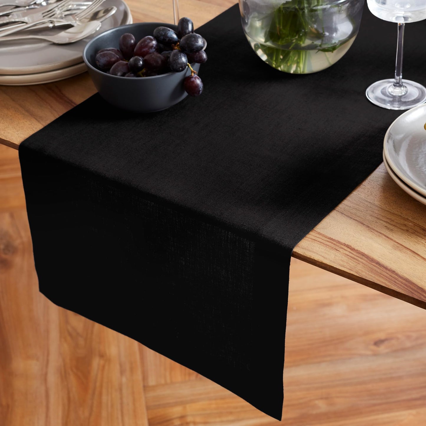 Solino Home 100% Pure Linen Dining Table Runner Cordovan, Sonoma 14 x 48 in | Table Runners for coffee tables, entryway tables and layered dresser styling | prewashed, relaxed drape | OEKO-TEX Certified BST326SOLH