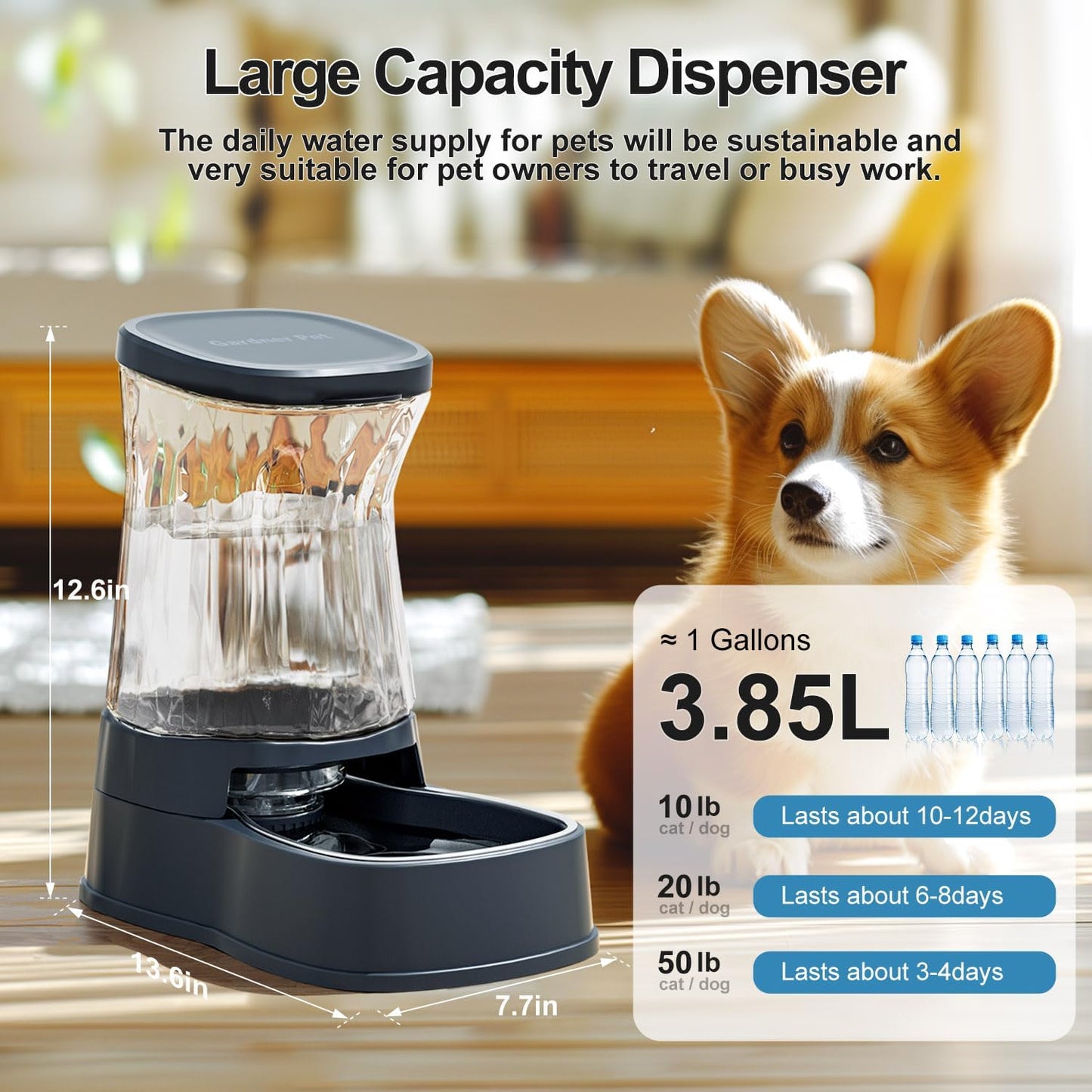Gardner Pet Automatic Water Dispenser 3.85L 38