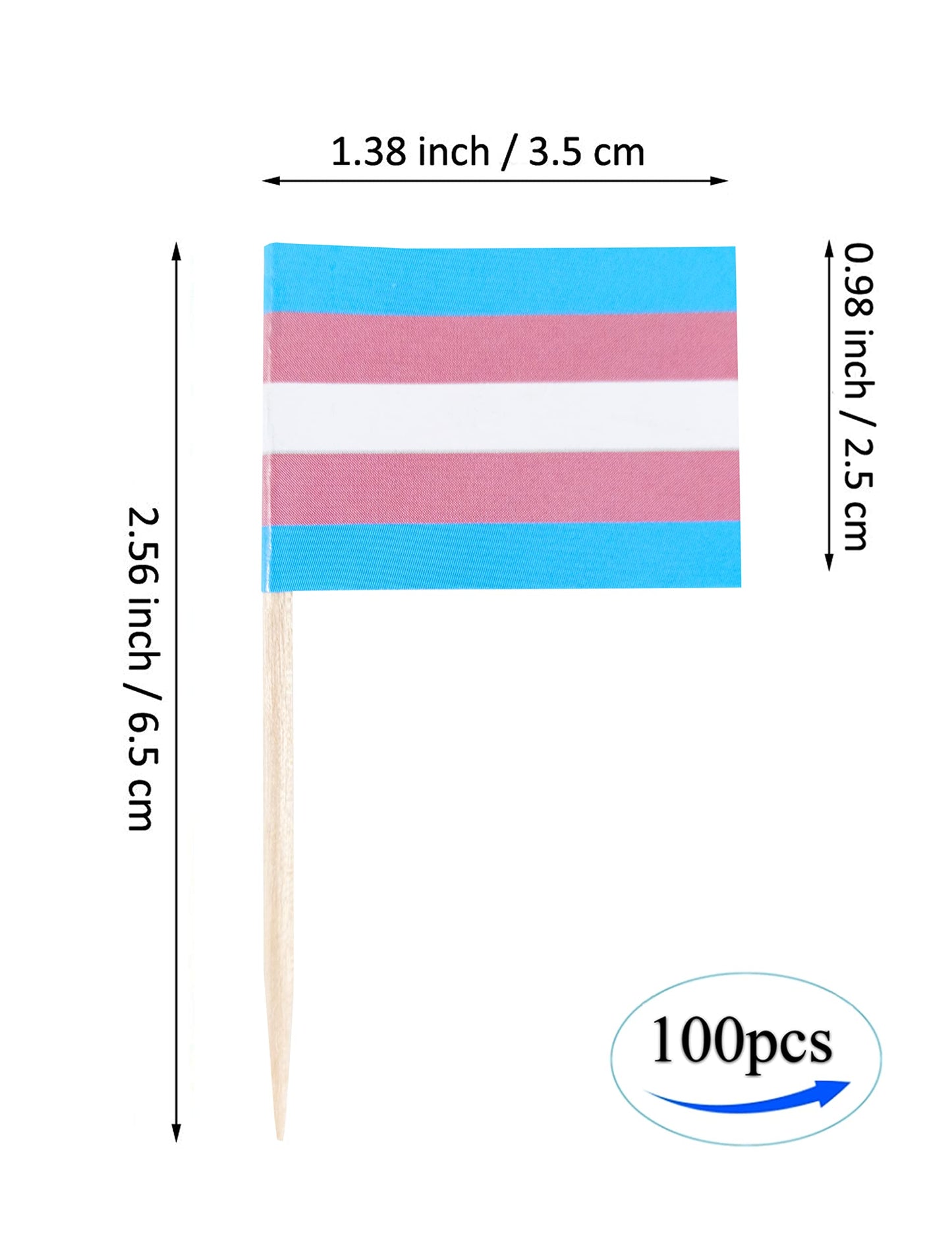 JBCD Rainbow Gay Pride Toothpick Flag Mini Small LGBT Cupcake Topper Flags, 100 pcs BST220