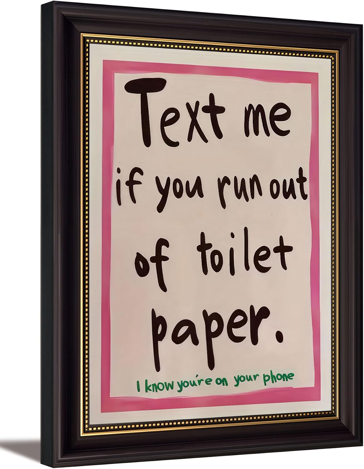 Dark Brown Framed Text Meif You Runoutof Toiletpaper Wall Art 9x11in | Pink Humor Bathroom Wall Decor Picture Funny Bathroom Quotes Poster for Toilets And Restrooms Decoration BST326H