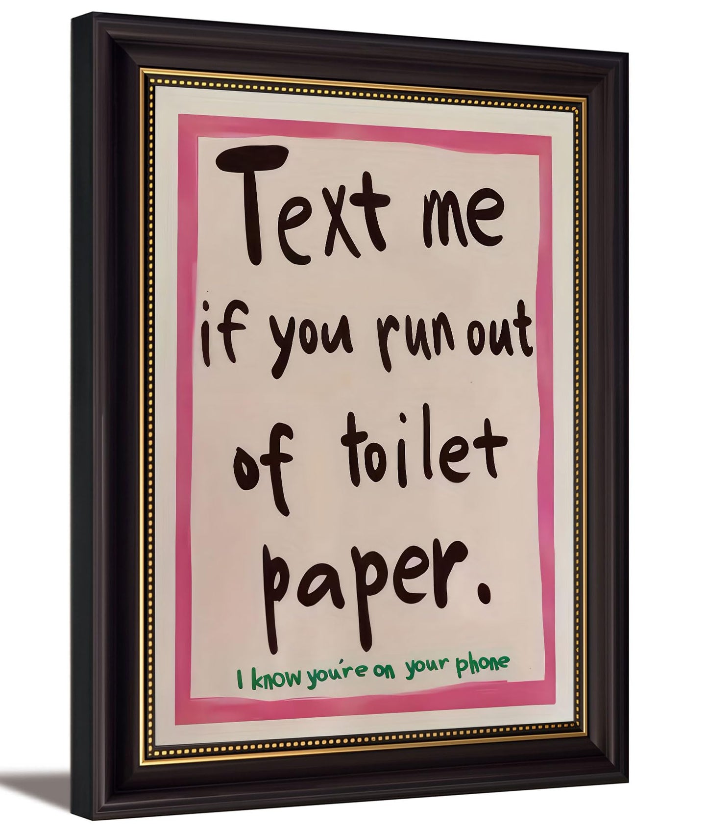 Dark Brown Framed Text Meif You Runoutof Toiletpaper Wall Art 9x11in | Pink Humor Bathroom Wall Decor Picture Funny Bathroom Quotes Poster for Toilets And Restrooms Decoration BST326H