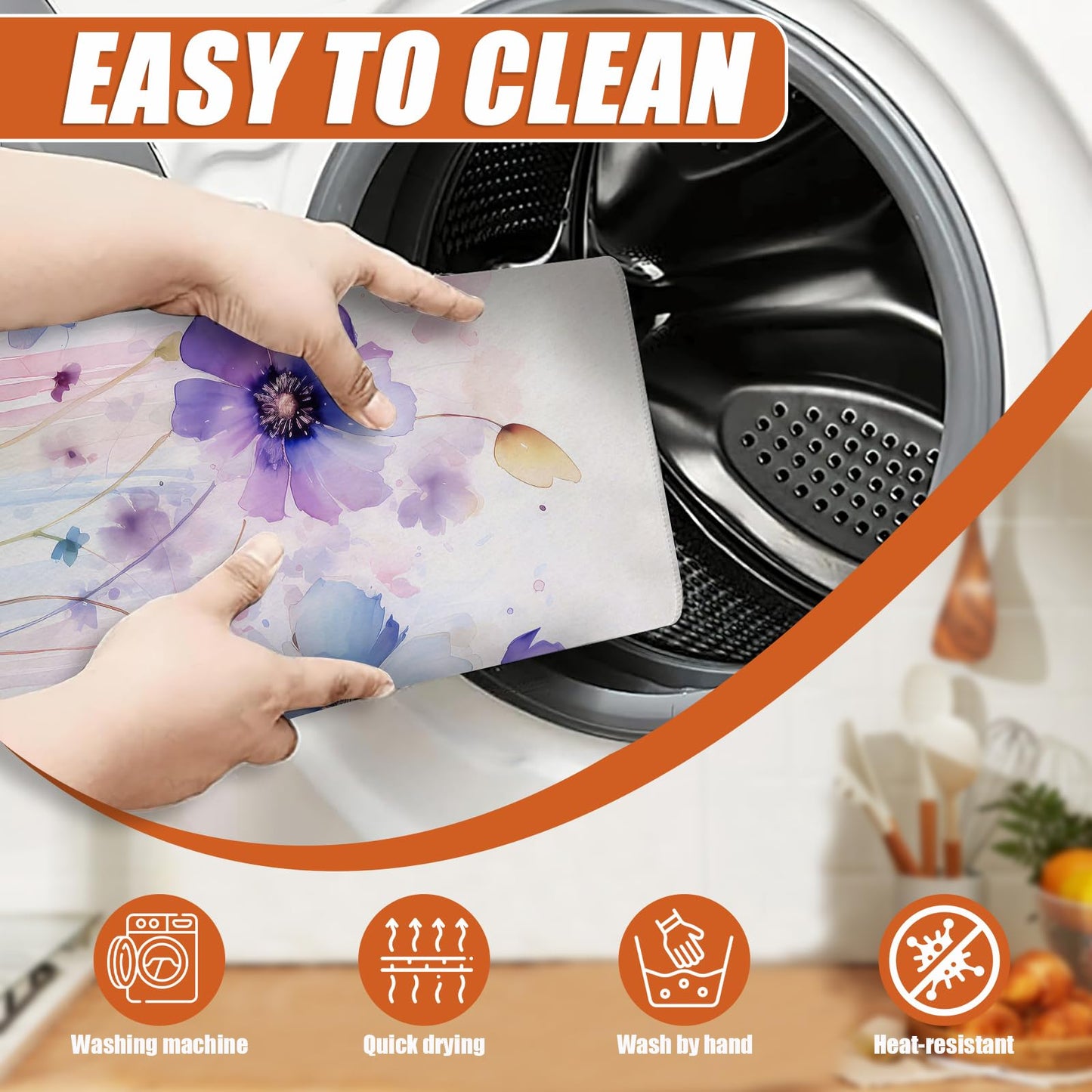 Brown Leopard Dish Drying Mat for Kitchen Counter Microfiber Absorbent Dish Kitchen Drying Mat Draining Reusable Washable for Dishes/Utensils/Counterto BST220