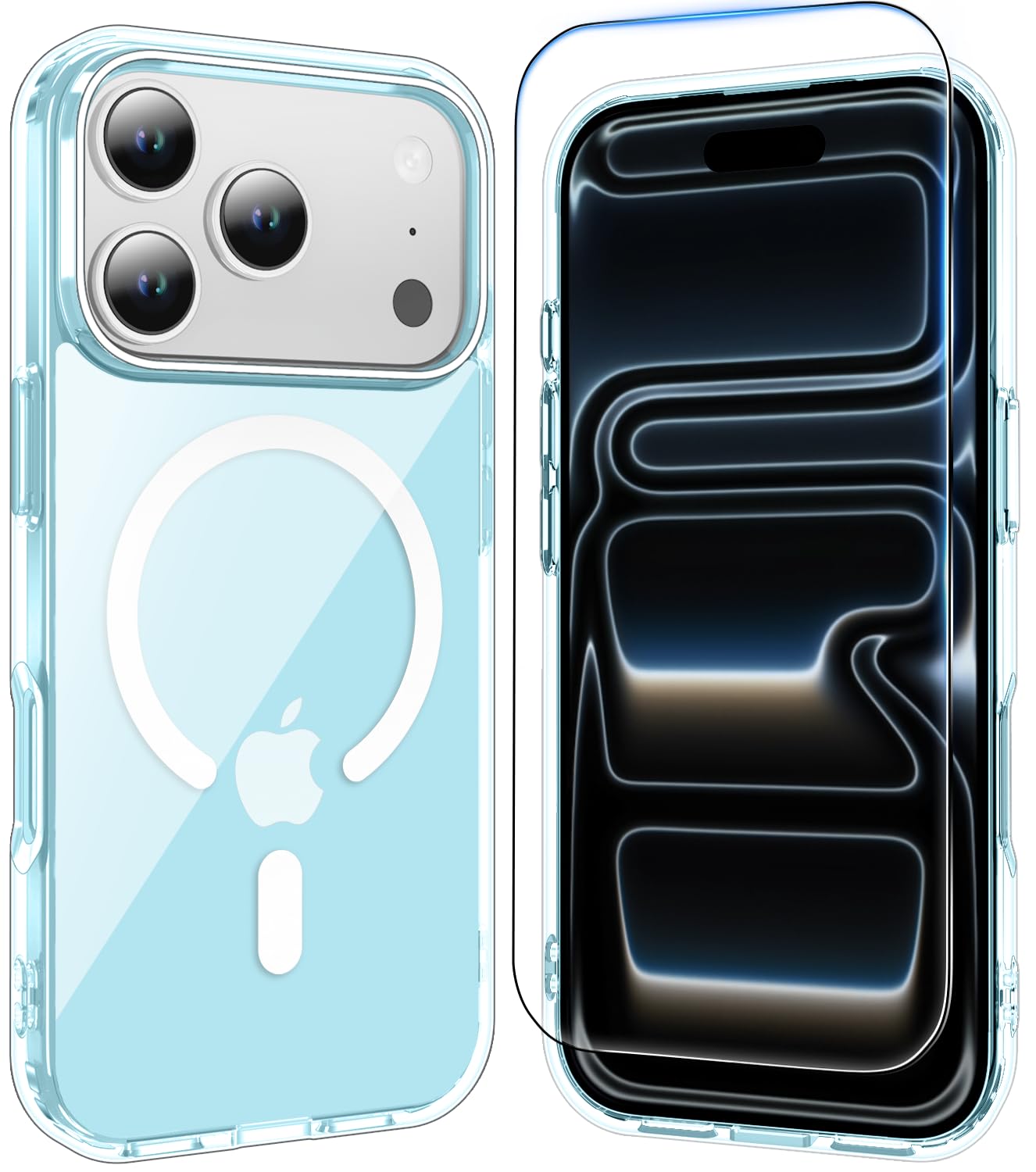for iPhone 17 Pro Max Case Clear with Screen Protector, Compatible with Magsafe, Anti-Yellowing, Military-Grade Protection, Shockproof Slim Magnetic Phone Case Cover, Black WN420