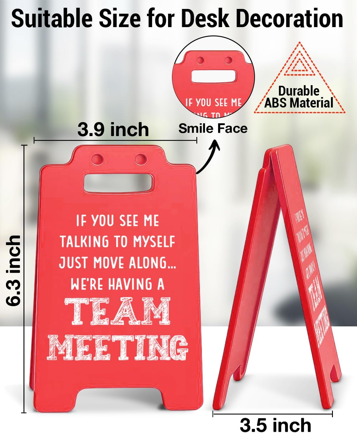 Funny Team Office Desk Decorative Sign If You See Me Talking to Myself We're Having a Team Meeting Desk Sign for Office Cubicle Decor BST202