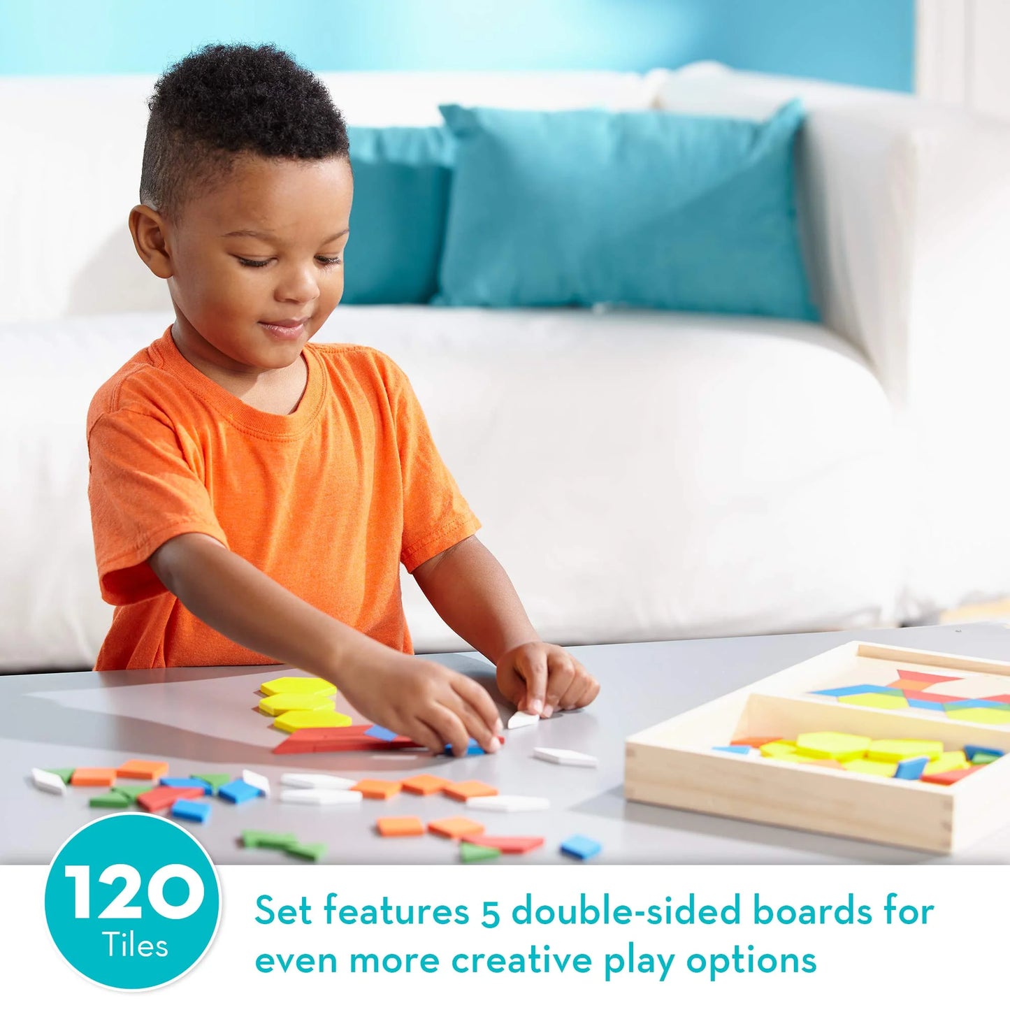 Melissa & Doug Beginner Wooden Pattern Blocks 102