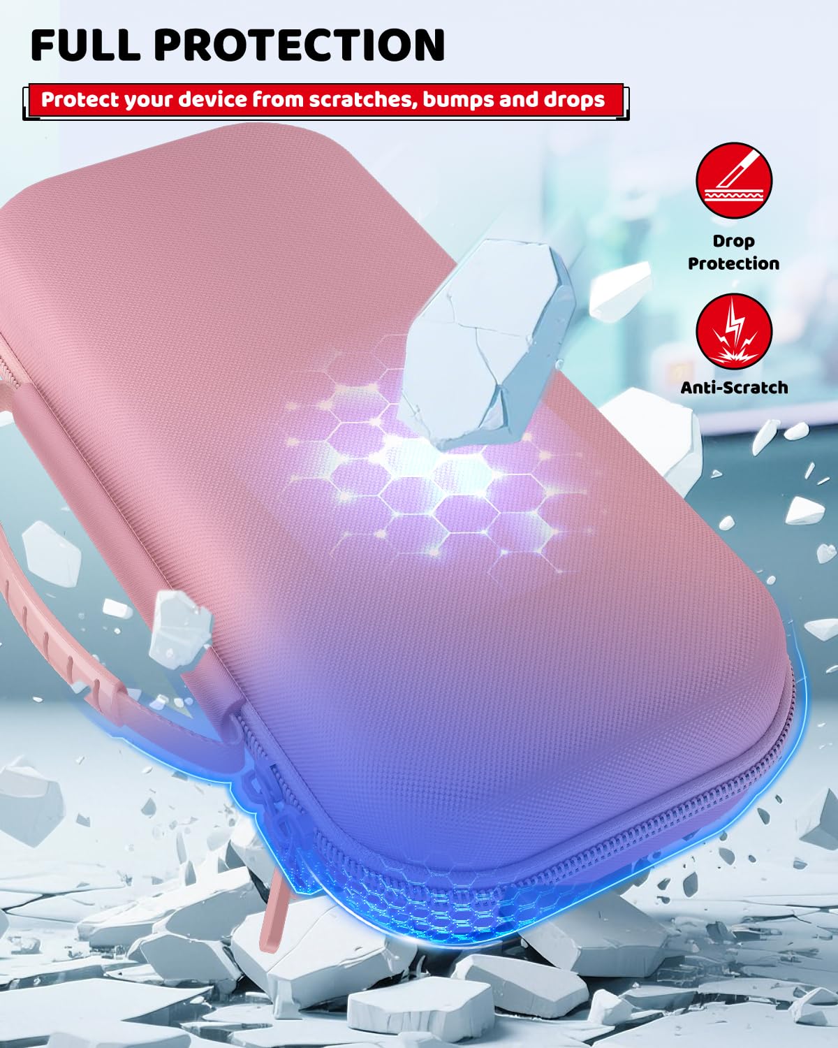 Klipdasse Switch 2 Carry Case for Nintendo Switch 2/1/OLED, Hard Shell with Soft Lining, 10 Game Card Slots, Silicone Handle, for Switch 2 Slim Case 2025 (Blue) WN420