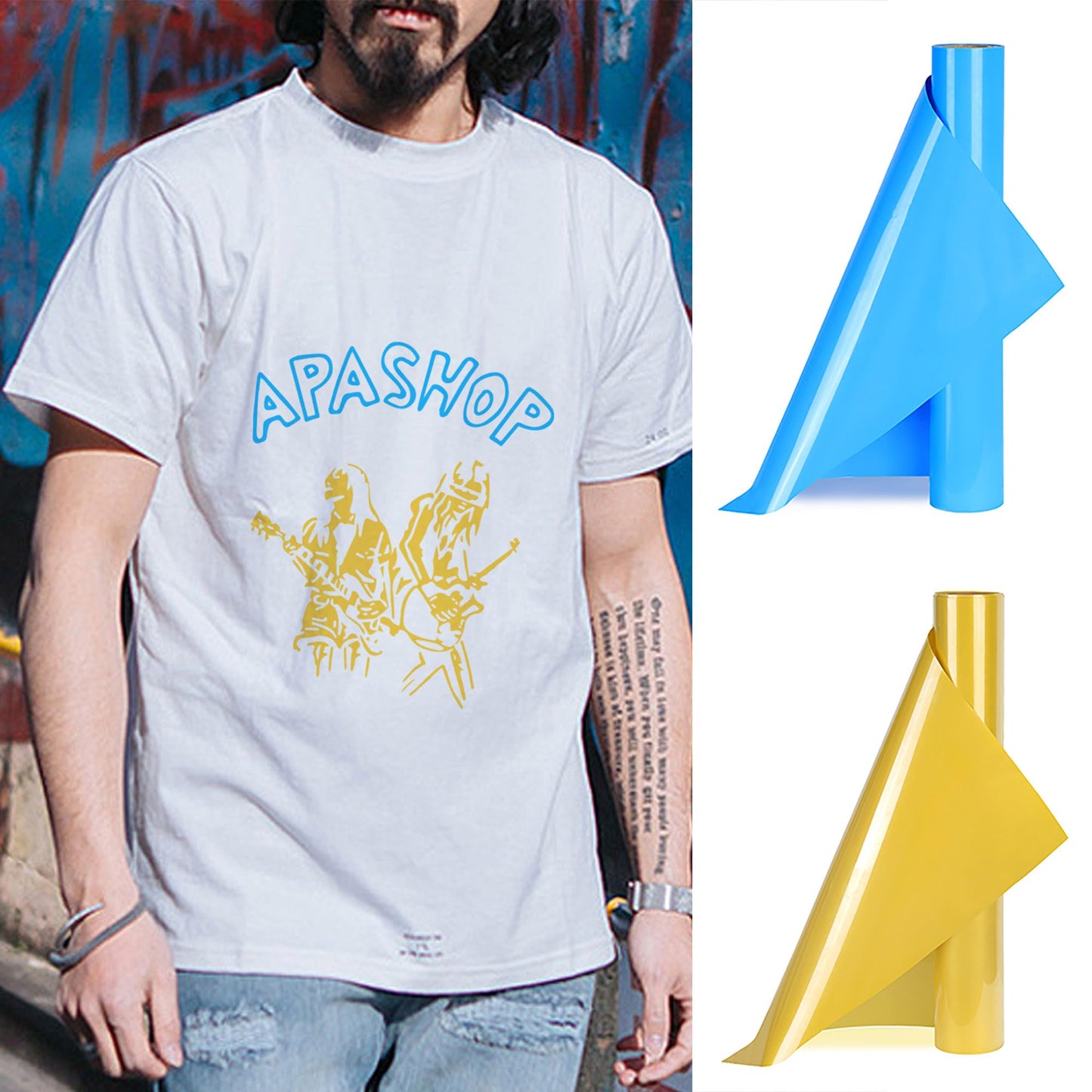 Golden Heat Transfer Vinyl Rolls 12 Inch by 12feet Roll HTV Iron on Vinyl DIY for T-Shirt Easy to Cut & Weed for Heat Vinyl Design Glossy (12Ft, Golden) WN420