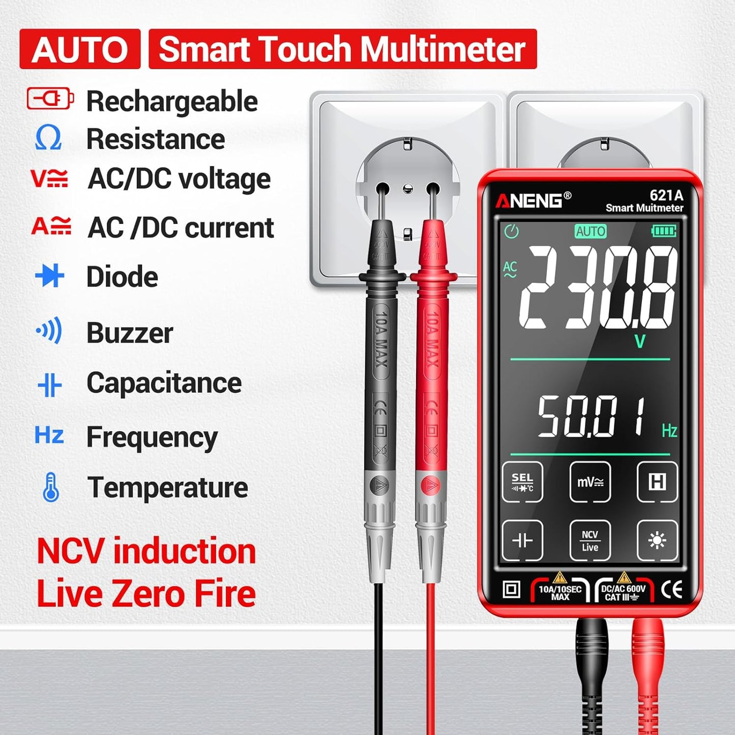 ANENG Digital Multimeter Tester Smart Touch TRMS 88
