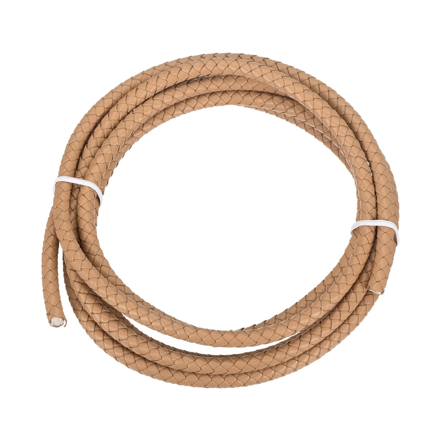 MECCANIXITY 1.1 Yards Bolo Tie Cord 6mm Diameter Round Braided Leather Strip 1 Meter Long for Bracelet Necklace Beading, Yellow WN420