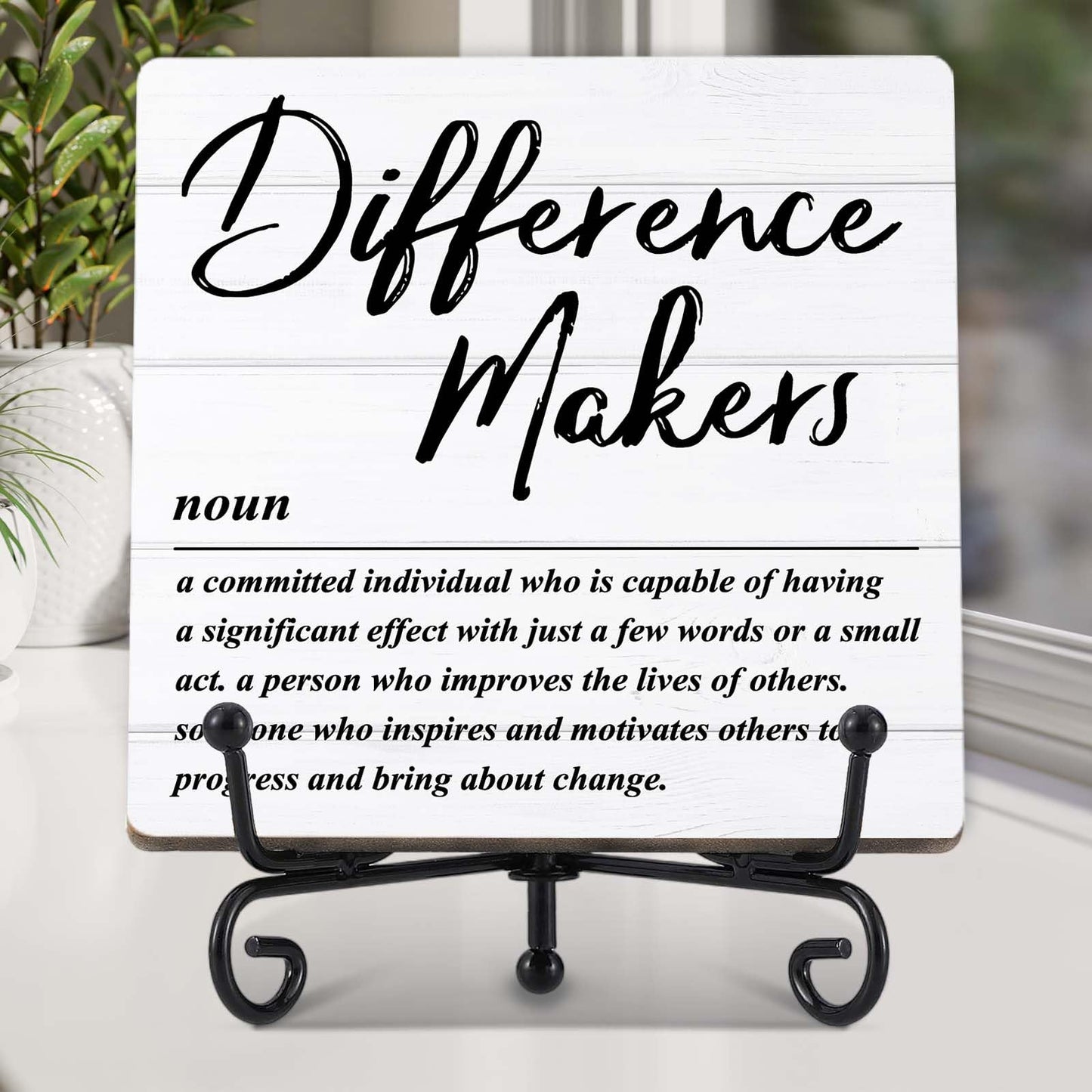 Difference Maker Gift，Thank You Gifts for Teacher Boss Coaches Leader Coworkers Therapist Supervisor, Teacher Desk Plaque Office Decor - E05 BST220