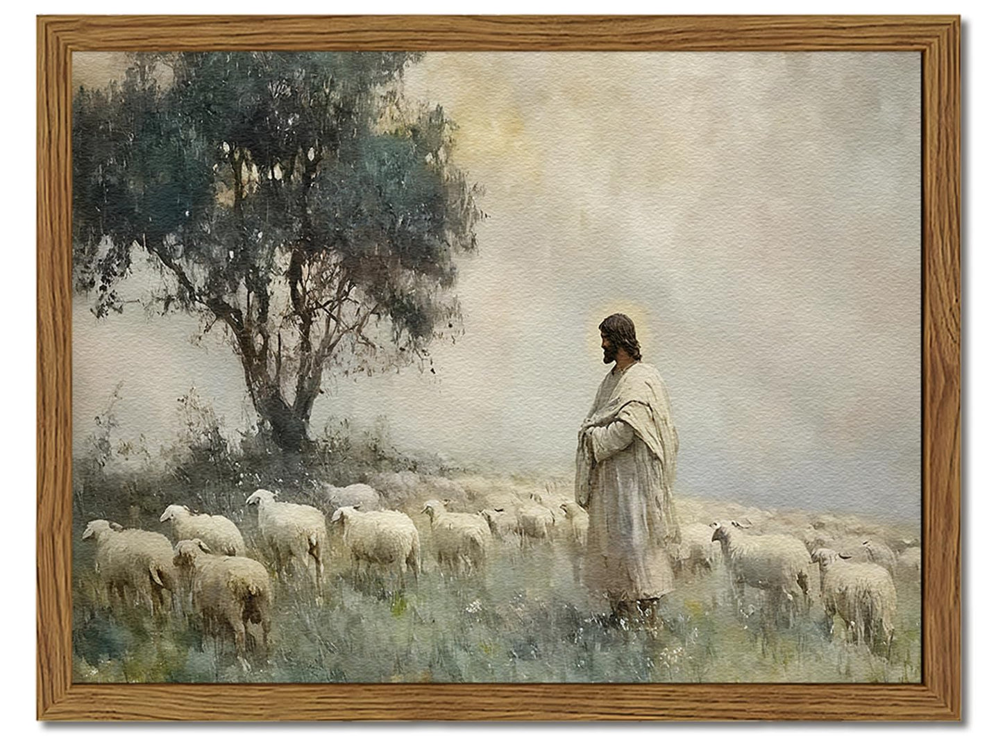 Framed 3D Textured Jesus Embracing Woman Wall Art, Jesus Hugging Woman Wall Decor Hand Drawn Sandstone Religious Christian Bible Painting Pictures for Bedroom Living Prayer Room 12x16 in Wood Framed BST202