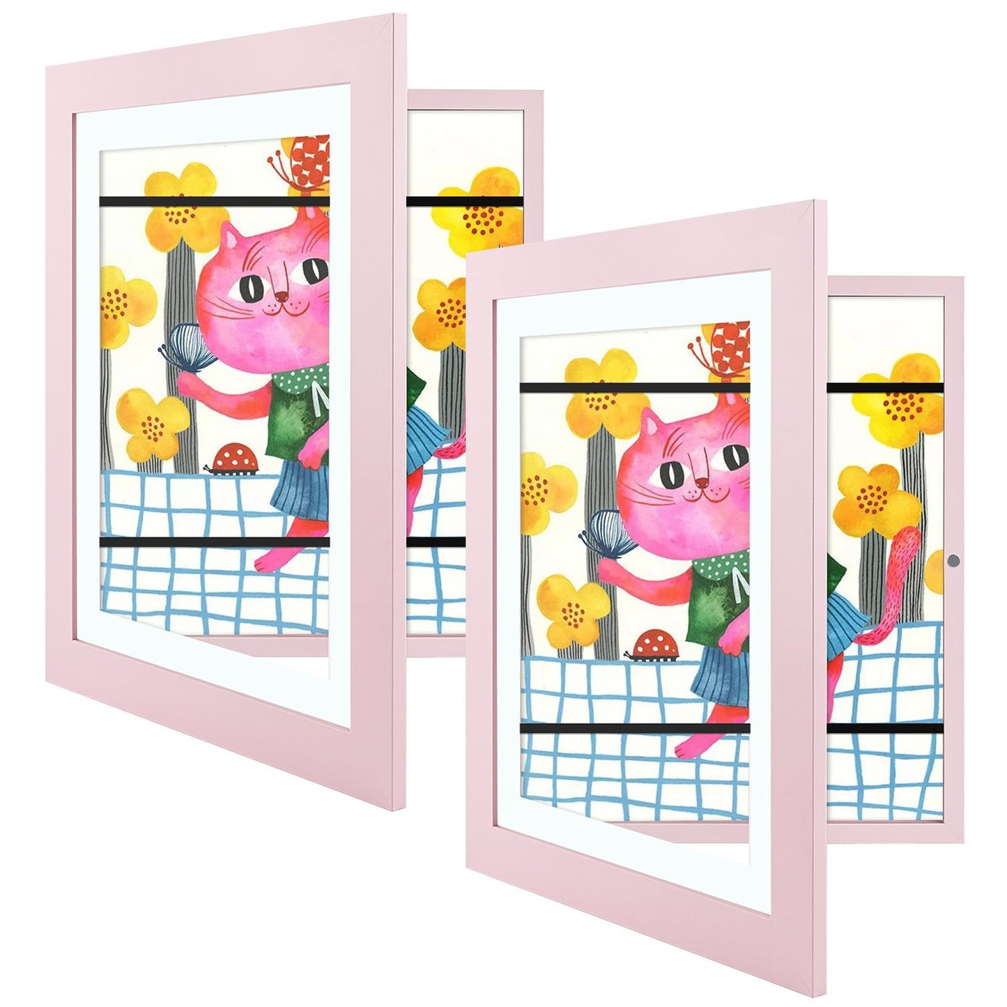 Golden State Art, 8.5x11 Kids Art Frames, Front-Opening Picture Frame Great for Kids Drawings, Artworks, Children Art Projects, Schoolwork, Home or Office (Walnut, Set of 2) BST220