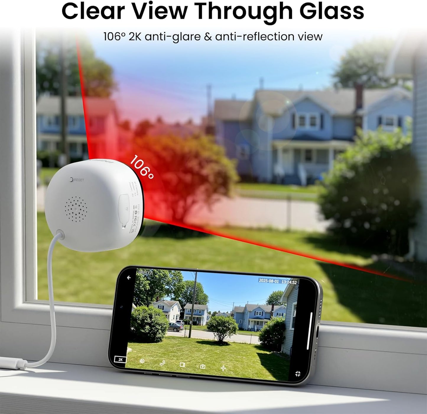 INFIYA K1 2K Dual Band Wi-Fi Window Camera 2 Pack 72