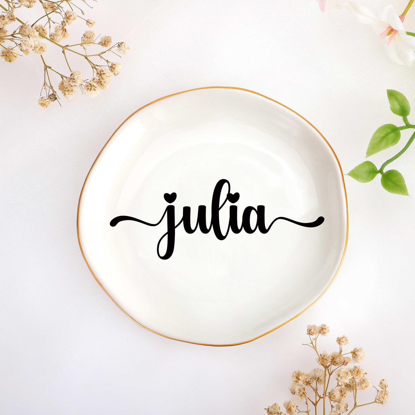 JoycuFF Initial B Ceramic Jewelry Tray, Bridesmaid Bride Gifts, Mothers Day Christmas Anniversary Engagement Birthday Gifts for Women Couples, Trinket Dish for Rings Earrings Necklaces Bracelets Keys BST202