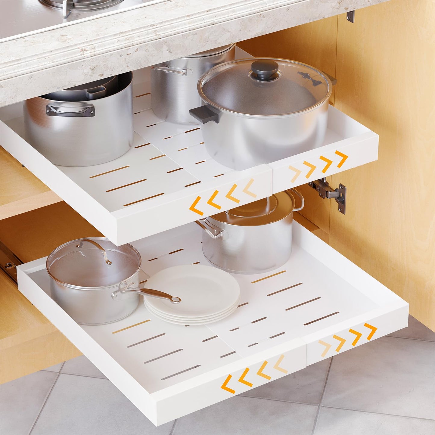 SpaceAid Pull Out Cabinet Organizer, 1 Pack Expandable 11.8"-19.6" (Need to Pull to Wide) N26
