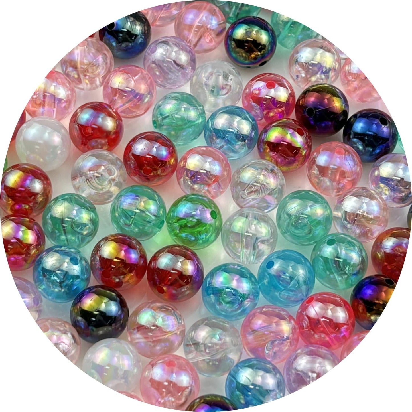 2000pcs 4mm Acrylic Round Beads AB Colors Acrylic Beads Round Spacer Beads with Hole for DIY Bracelet Necklace Jewelry Making Supplies Handmade Craft(Green AB) BST220