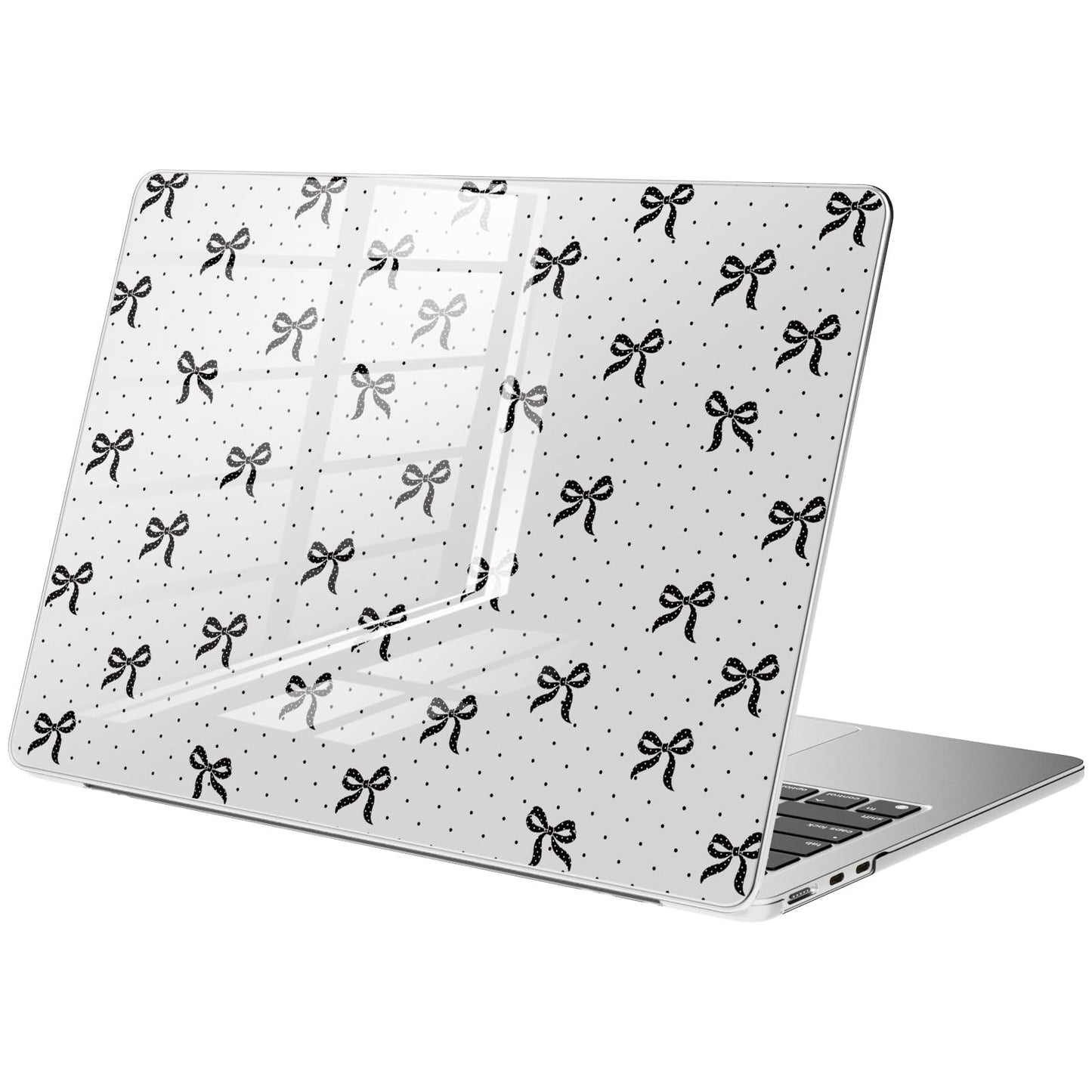 Compatible with MacBook Air 15 inch Case M5 M4 M3 M2 2026-2023 Release A3448 A3241 A3114 A2941, Cute White Polka Dot Protective Hard Shell Clear Black Cover for Mac Air 15.3 inch WN420