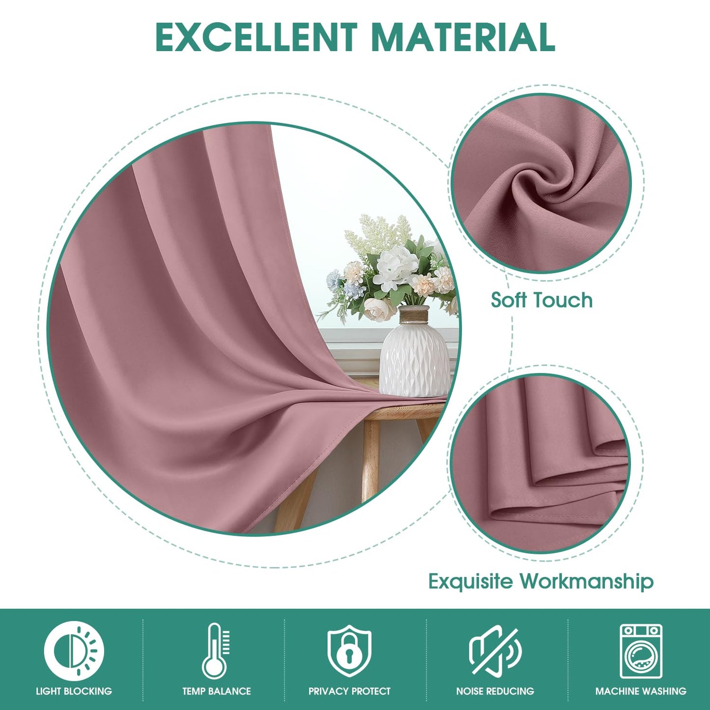 HOMEIDEAS Blackout Curtains, 2 Pages Grey Gray Room Darkening Bedroom Pinch Pleated Curtains Thermal Insulated Back Tab Rod Pocket Drapes for Bedroom, W52 x L63 BST326H