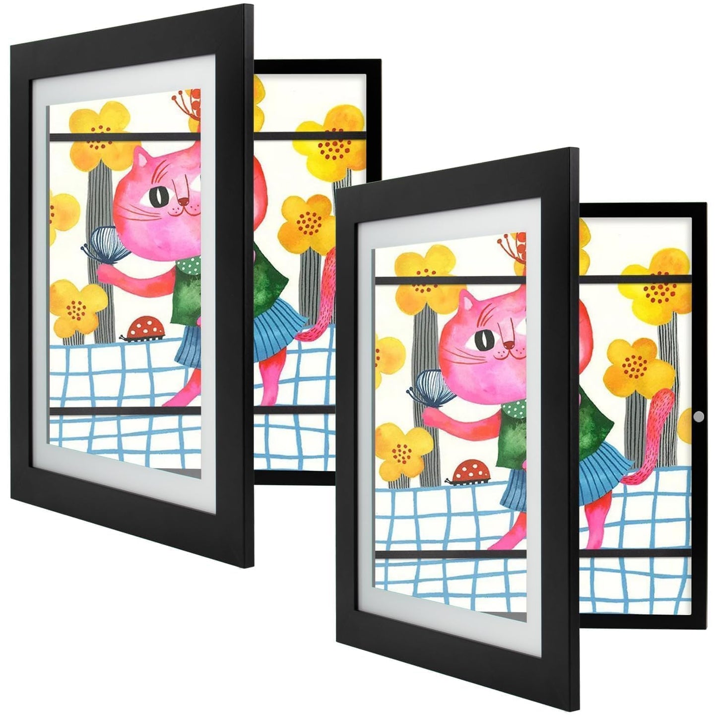 Golden State Art, 8.5x11 Kids Art Frames, Front-Opening Picture Frame Great for Kids Drawings, Artworks, Children Art Projects, Schoolwork, Home or Office (Walnut, Set of 2) BST220