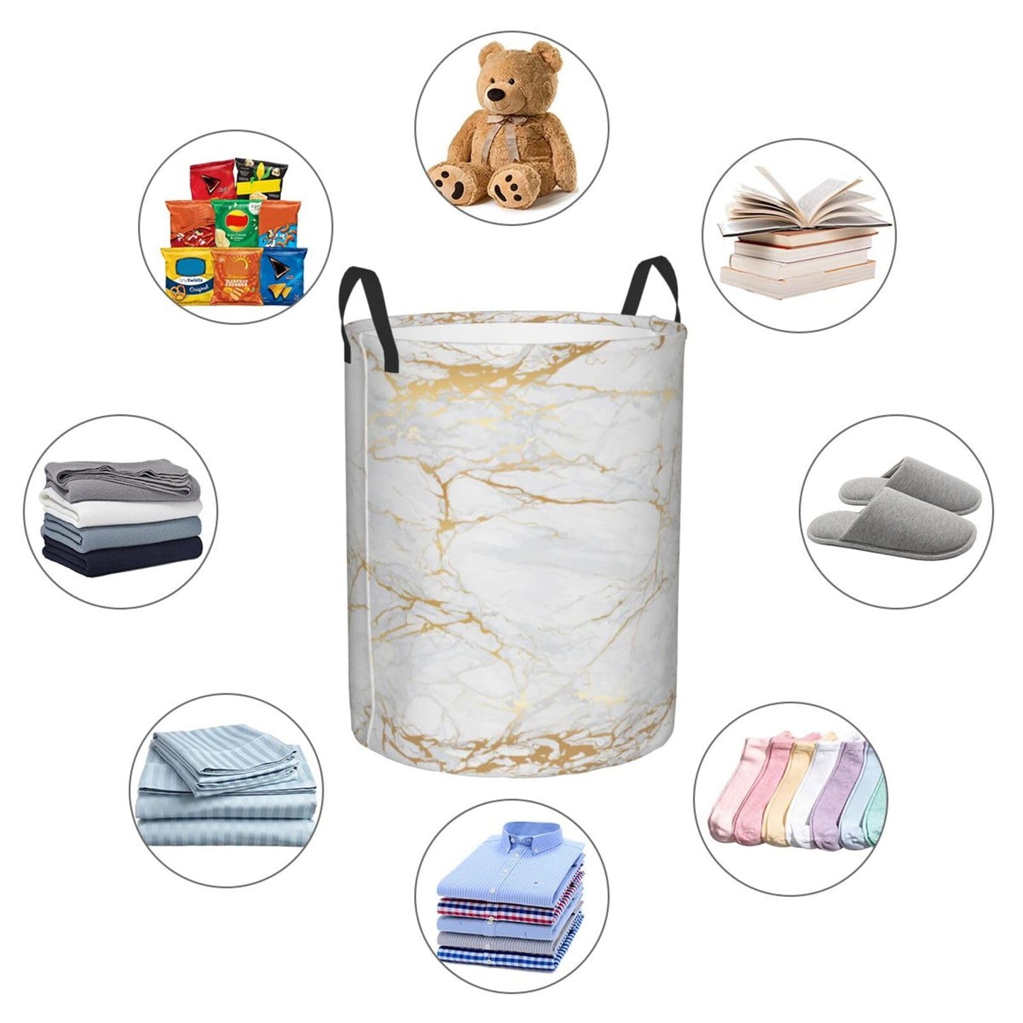 Basketball Round Laundry Hamper Basket Ball Texture Storage Basket Toys Clothes Organizer Bin For Home Bathroom Bedroom Dorm Nursery, 62l BST202