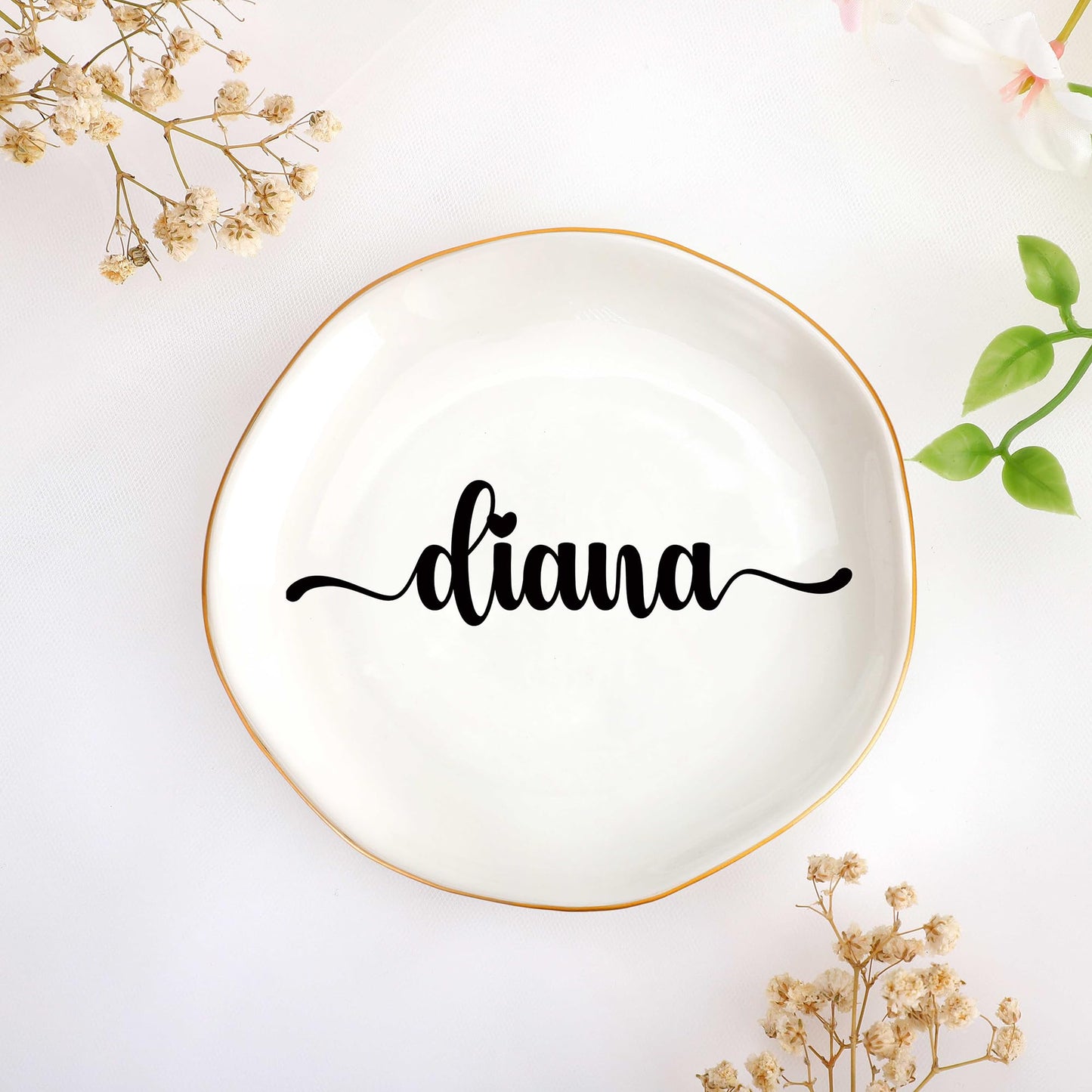 JoycuFF Initial B Ceramic Jewelry Tray, Bridesmaid Bride Gifts, Mothers Day Christmas Anniversary Engagement Birthday Gifts for Women Couples, Trinket Dish for Rings Earrings Necklaces Bracelets Keys BST202