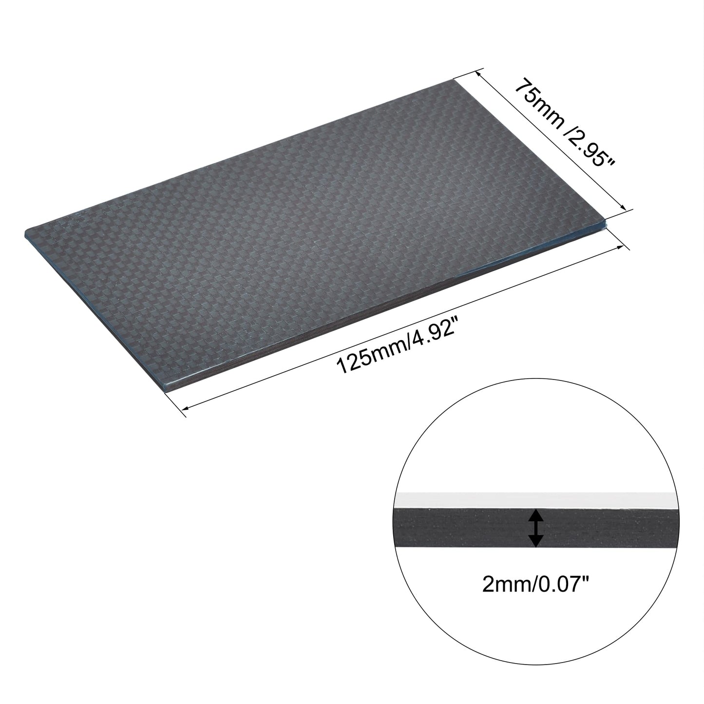 uxcell Carbon Fiber Plate Panel Sheets 250mm x 200mm x 0.5mm Laminate Plate Carbon Fiber Board (Plain Glossy) WN420