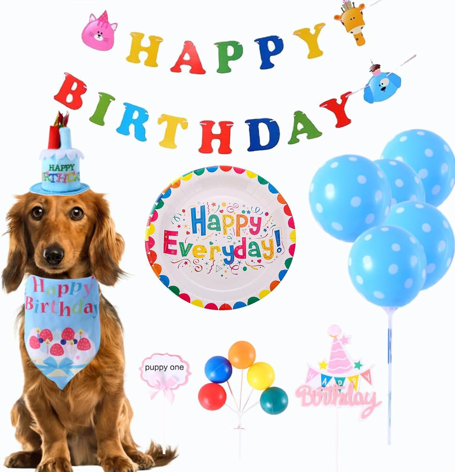 Serves 20 Happy Birthday Plates Party Supplies For Kids Girl & Boy Birthday Party Decoration 7'' BST220