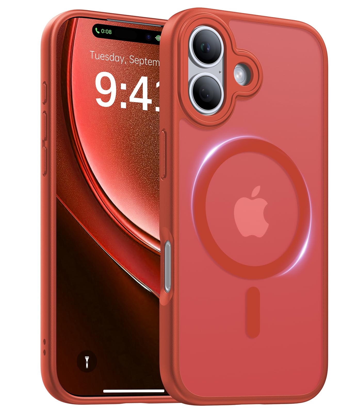 Magnetic for iPhone 17 Pro Max Case,[Anti-Slip][Compatible with MagSafe][Military Grade Drop Protection] Shockproof Protective Translucent Phone Case for iPhone 17 Pro Max Case,Wine Red WN420