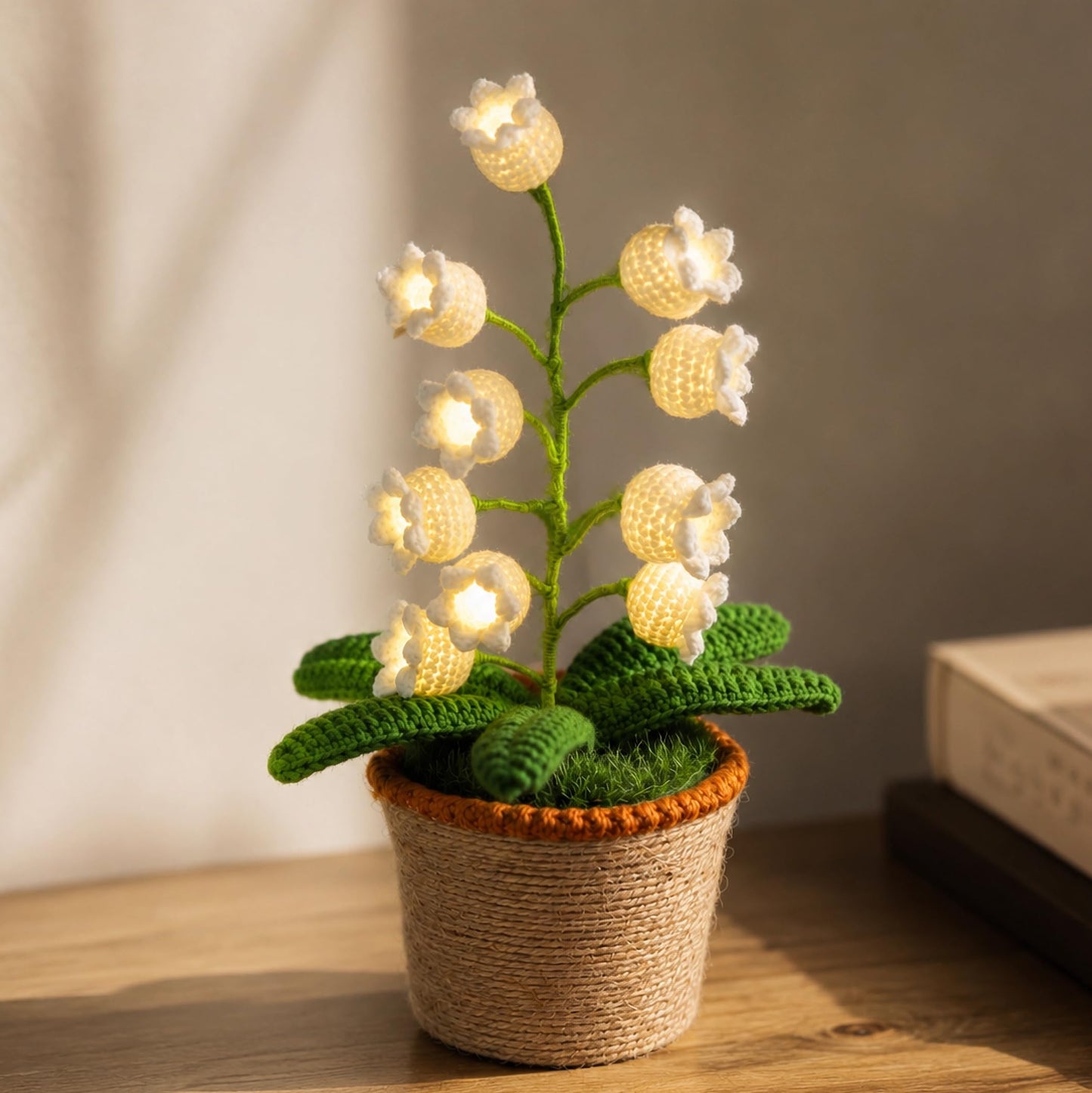 1PC Lily of The Valley Lamp Crochet Flowers Bouquet Light Gift for Women | Cute Night Light for Mother's Day, Wife, Girlfriend, Birthday, Perfect Home or Office Decor Battery Included BST220