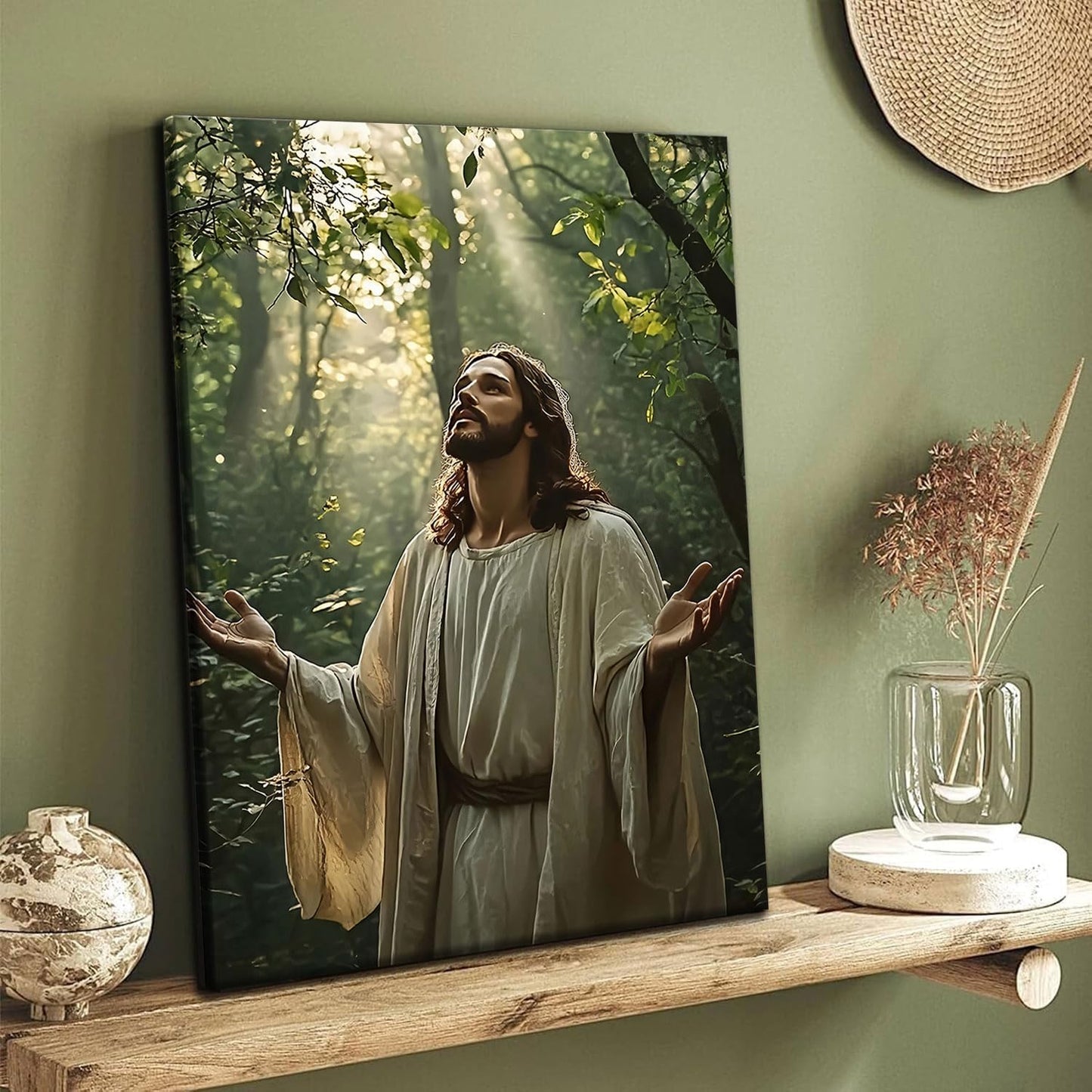 CHTEXA Jesus Glory Crown Canvas Wall Art Christian Religious Spiritual Poster Image Print Gallery Home Decor Painting Suitable for Living Room Church Prayer Room Office 24x36 in Ready to Hang BST220