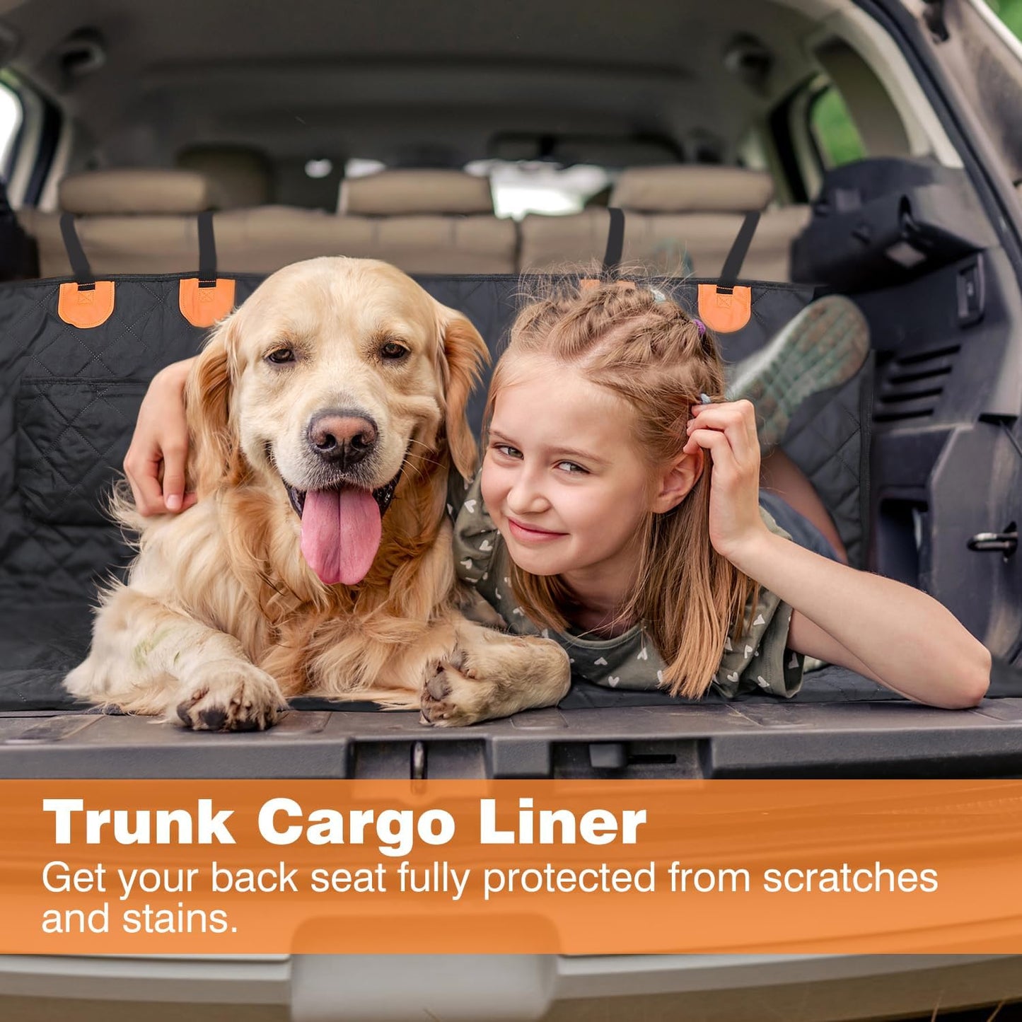 Car Hammock for Dogs Back Seat – 100% Waterproof Heavy Duty 600D Oxford Dog Backseat Cover, Scratch-Proof & Nonslip Dog Hammock for Car, Multi-use Back Seat Dog Hammock, and for Trucks & SUVs WN420