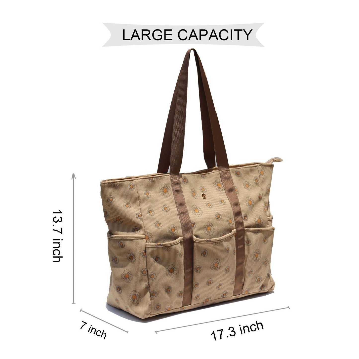ESVAN Utility Tote Bag Weekender Duffle Bag with 13 Pockets - Perfect for Travel, Work, Gym, Beach, Teachers, and Nurses BST326H