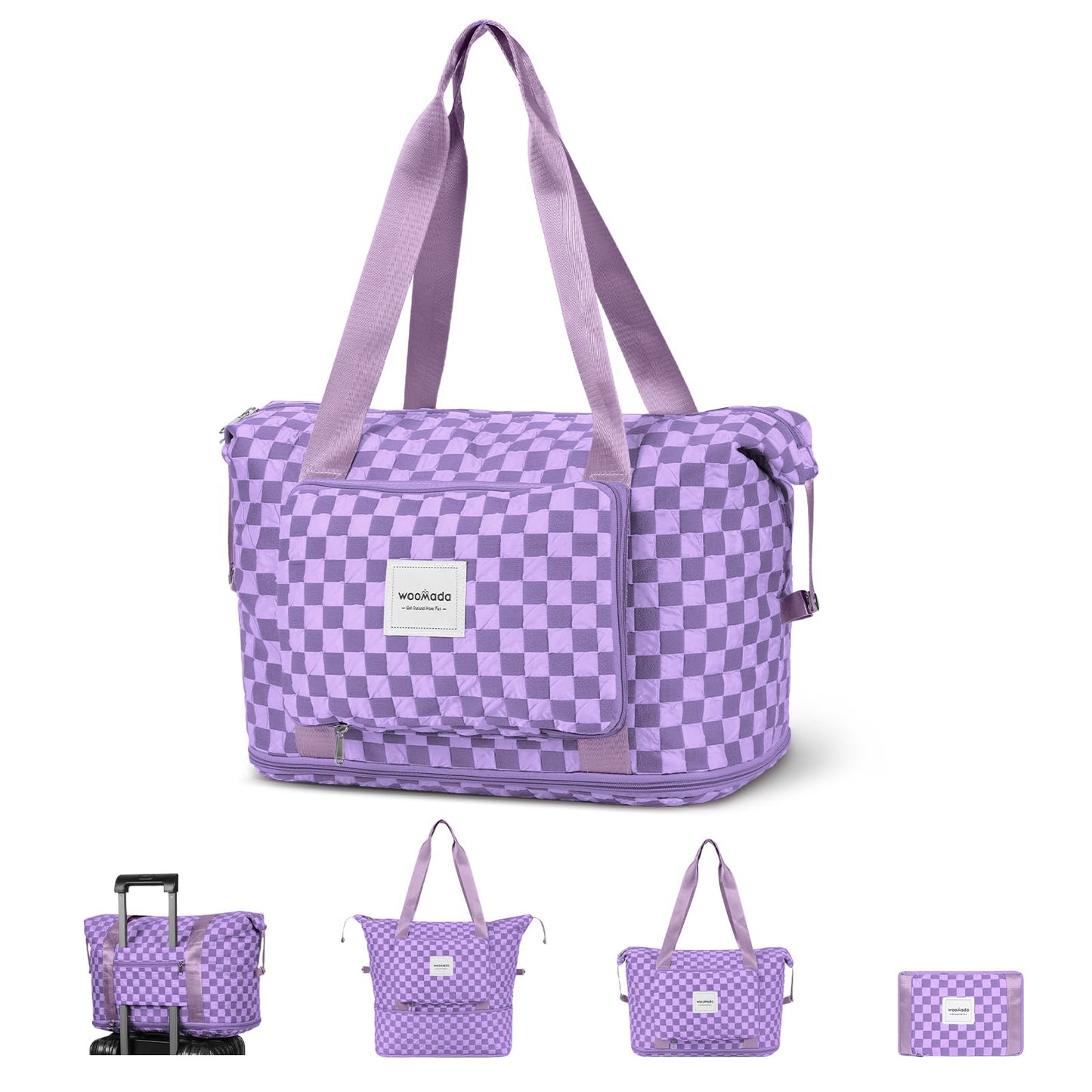WOOMADA Foldable Travel Duffel, Weekender & Carry-On Bag with Expandable Space BST326H