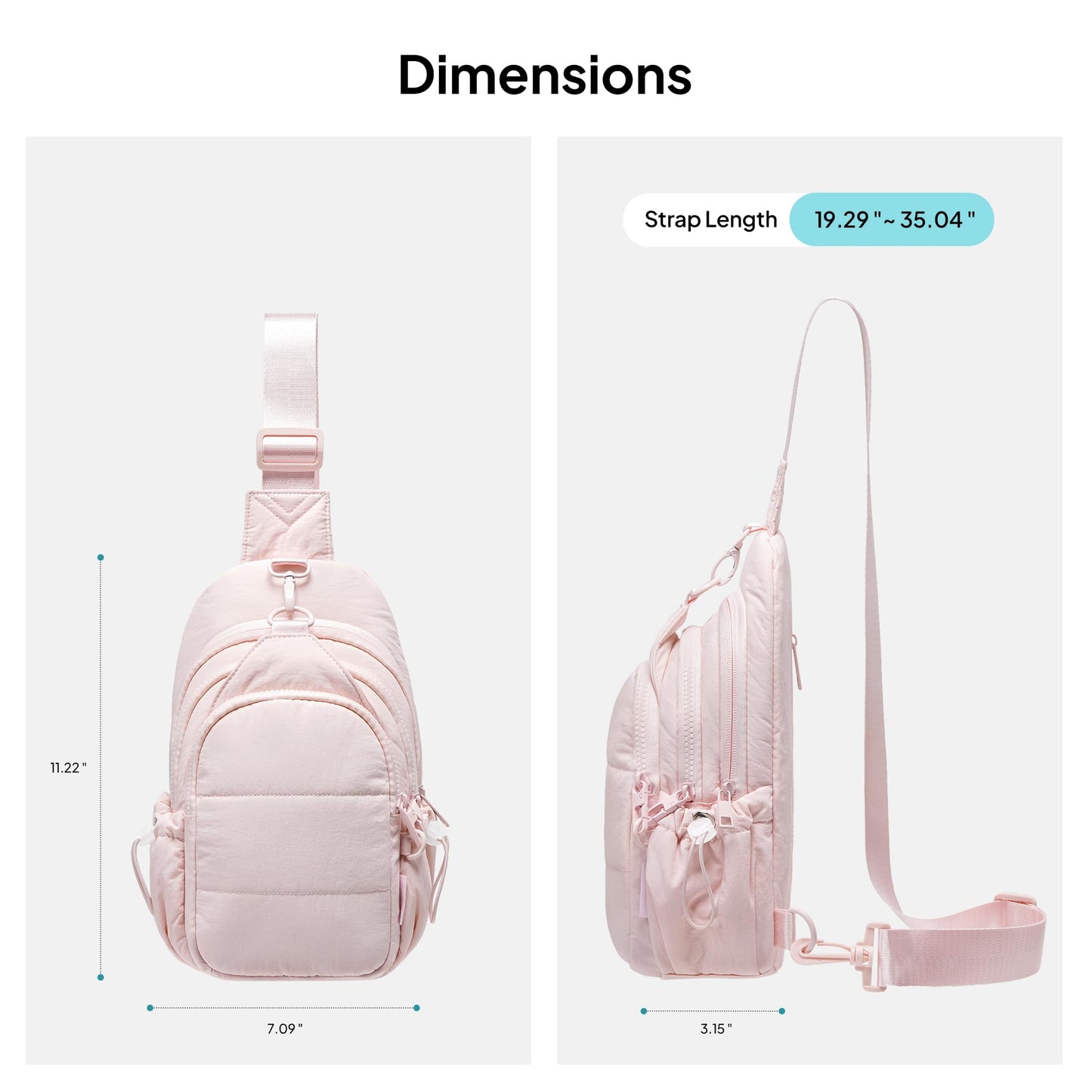 TOPEAST Sling Bag for Women, Anti-Theft Crossbody Bag with RFID Blocking & Small Water Bottle Holder for Travel BST202
