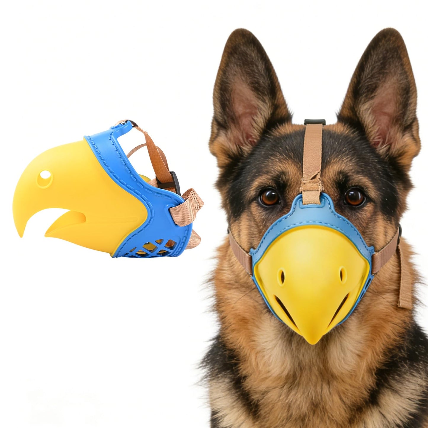 Dog Muzzle for Small Dogs, Bite Proof & Anti Licking - Soft TPR Safety Muzzle with Adjustable Hawk-Beak Design for Walking, Grooming, Vet Visits, Gentle and Breathable WN420