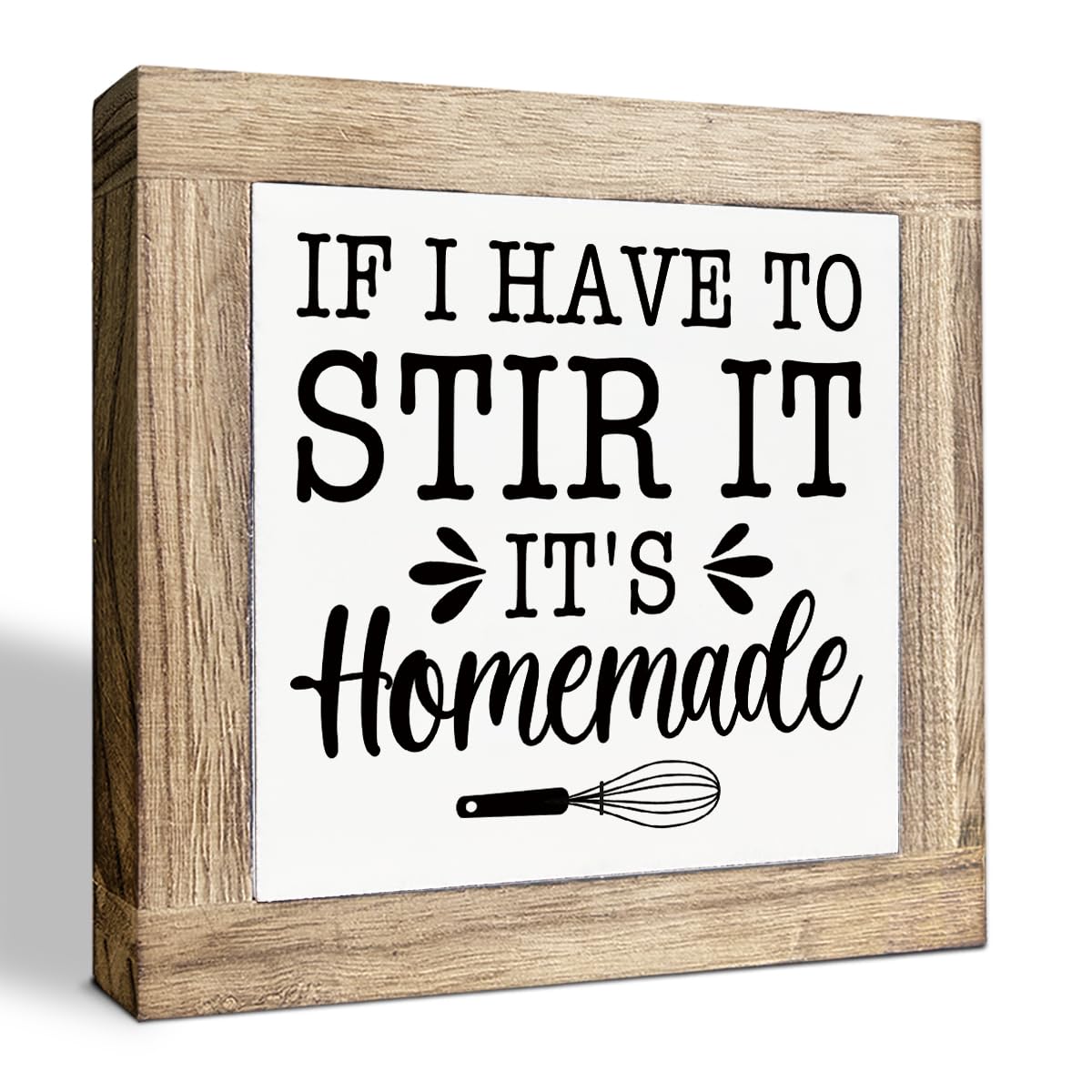 Just A Spoonful of Sugar Sign, Coffee Decor Sign, Rustic Kitchen Box Signs, Coffee Station Decor, Modern Farmhouse Home Decors for Kitchen Bar, Cafe Decors, Freestanding Wooden Plaque BST326L